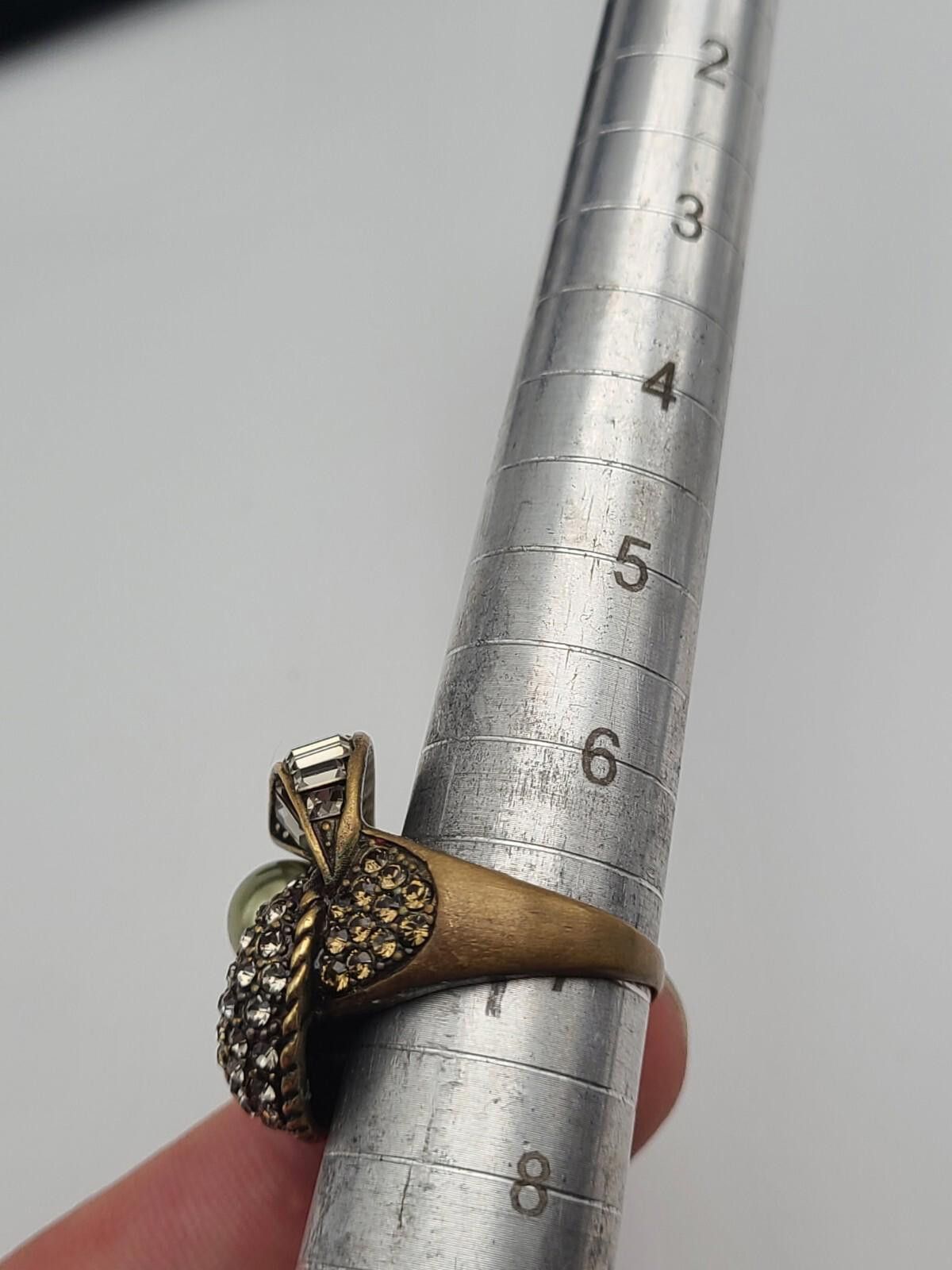 Swarovski Heidi Daus Size 7 Faux Pearl Bronze Ring Swarovski Crystals Size ONE SIZE - 7 Thumbnail