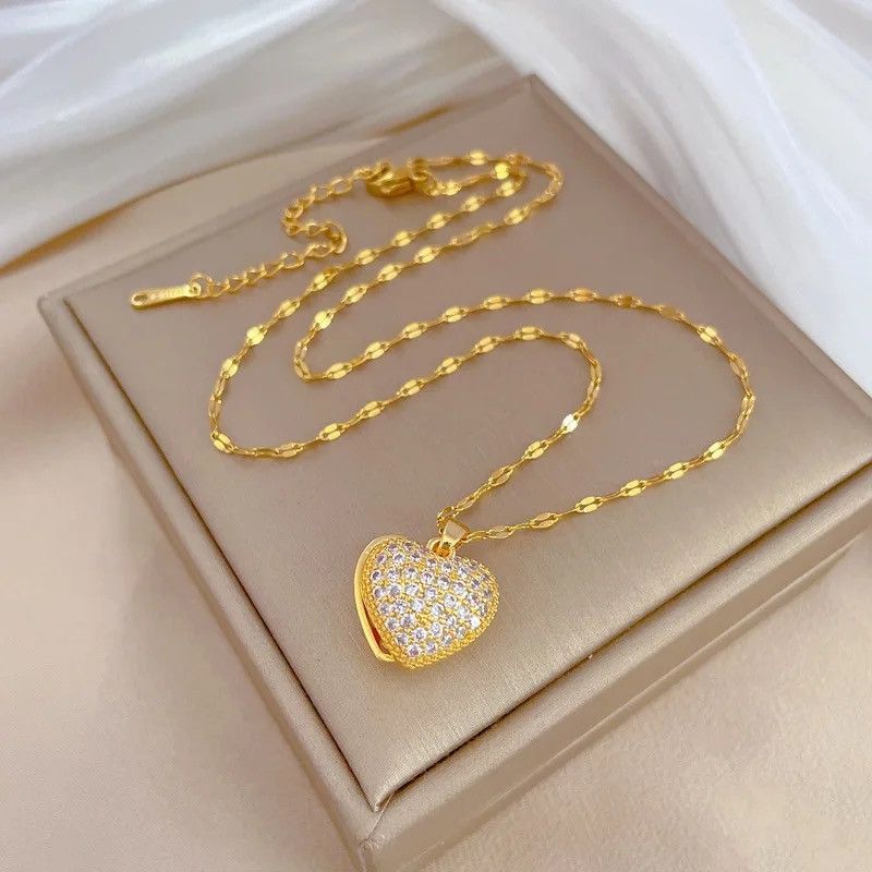 Jewelry Vintage Gold Heart Pearl Necklace Size ONE SIZE - 5 Thumbnail