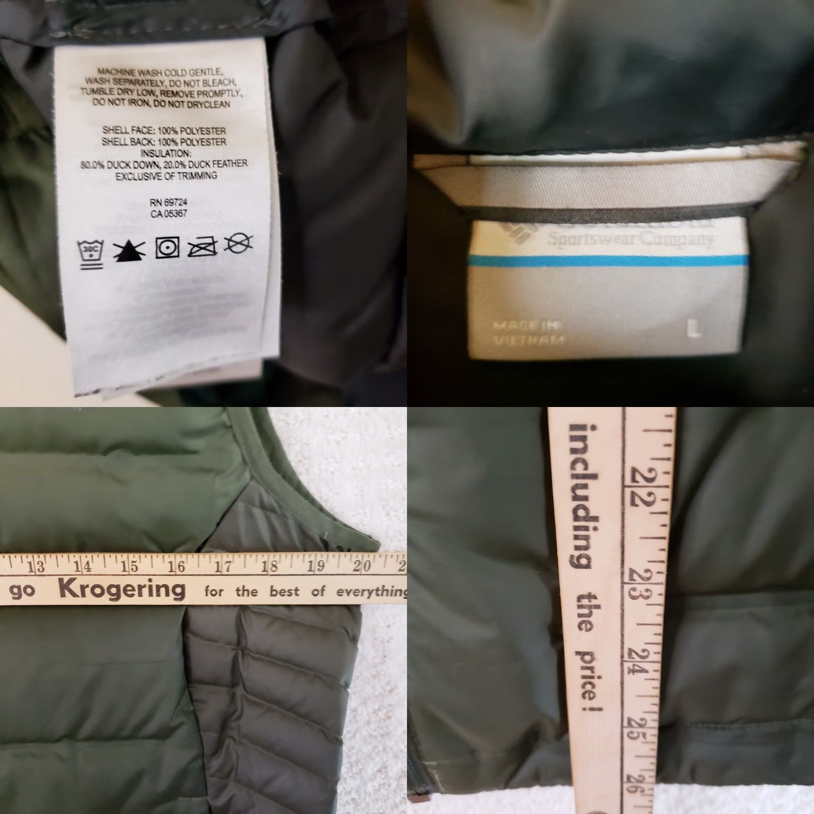 Vintage Columbia Puffer Vest Women L Dark Green Full-Zip White Omni-Heat Size L / US 10 / IT 46 - 9 Thumbnail