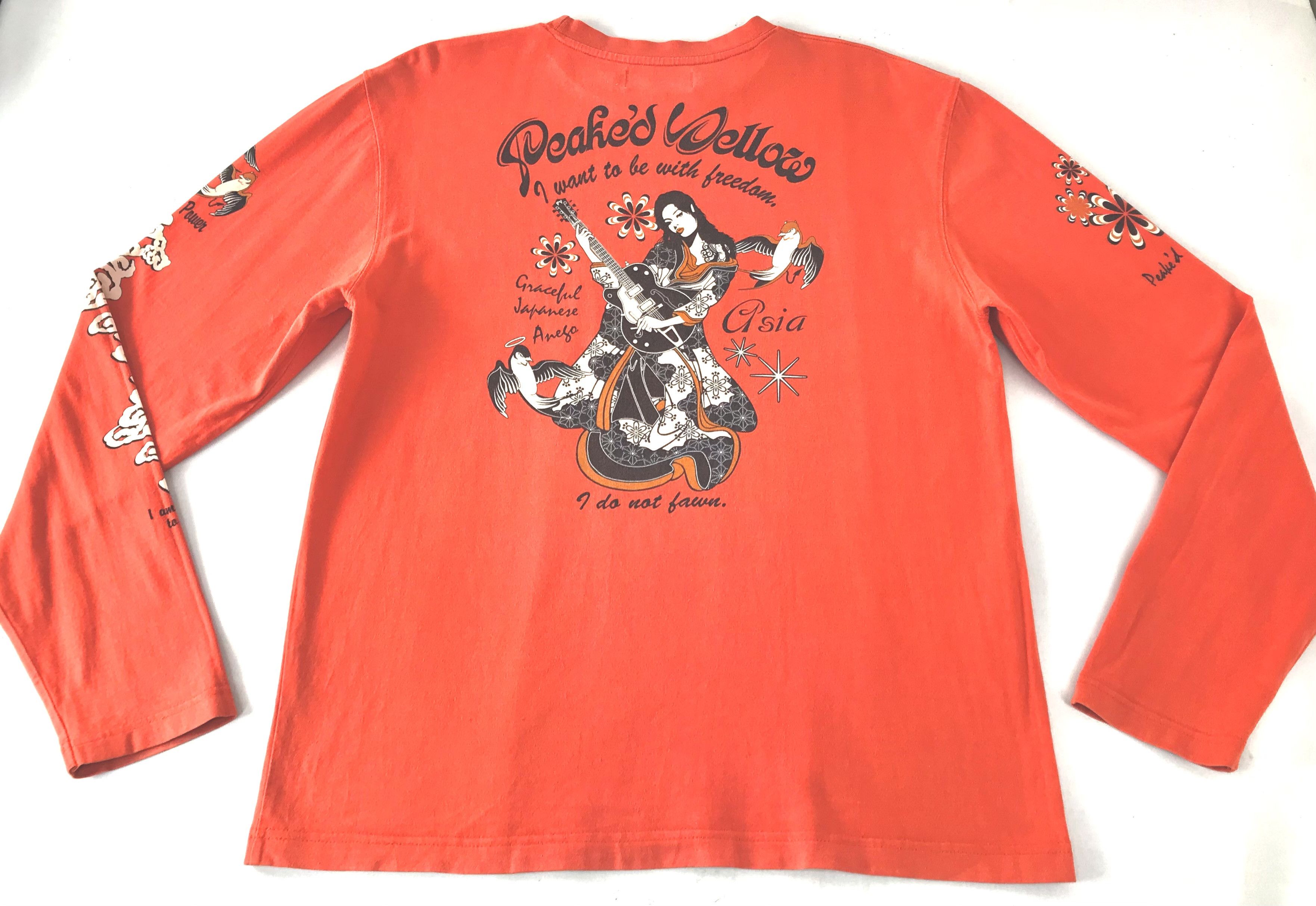 Japanese Brand Peaked Yellow Graphics Girl Asia Long Sleeve T.Shirt Size US M / EU 48-50 / 2 - 2 Thumbnail