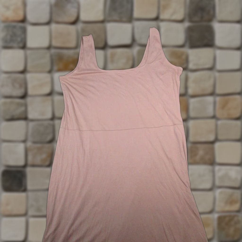 Vince Vince Dress Womens XL Pink Pima Cotton Midi Square Neck Sleeveless A-Line Casual Shift Shirt Dress Size XL / US 12-14 / IT 48-50 - 1 Thumbnail