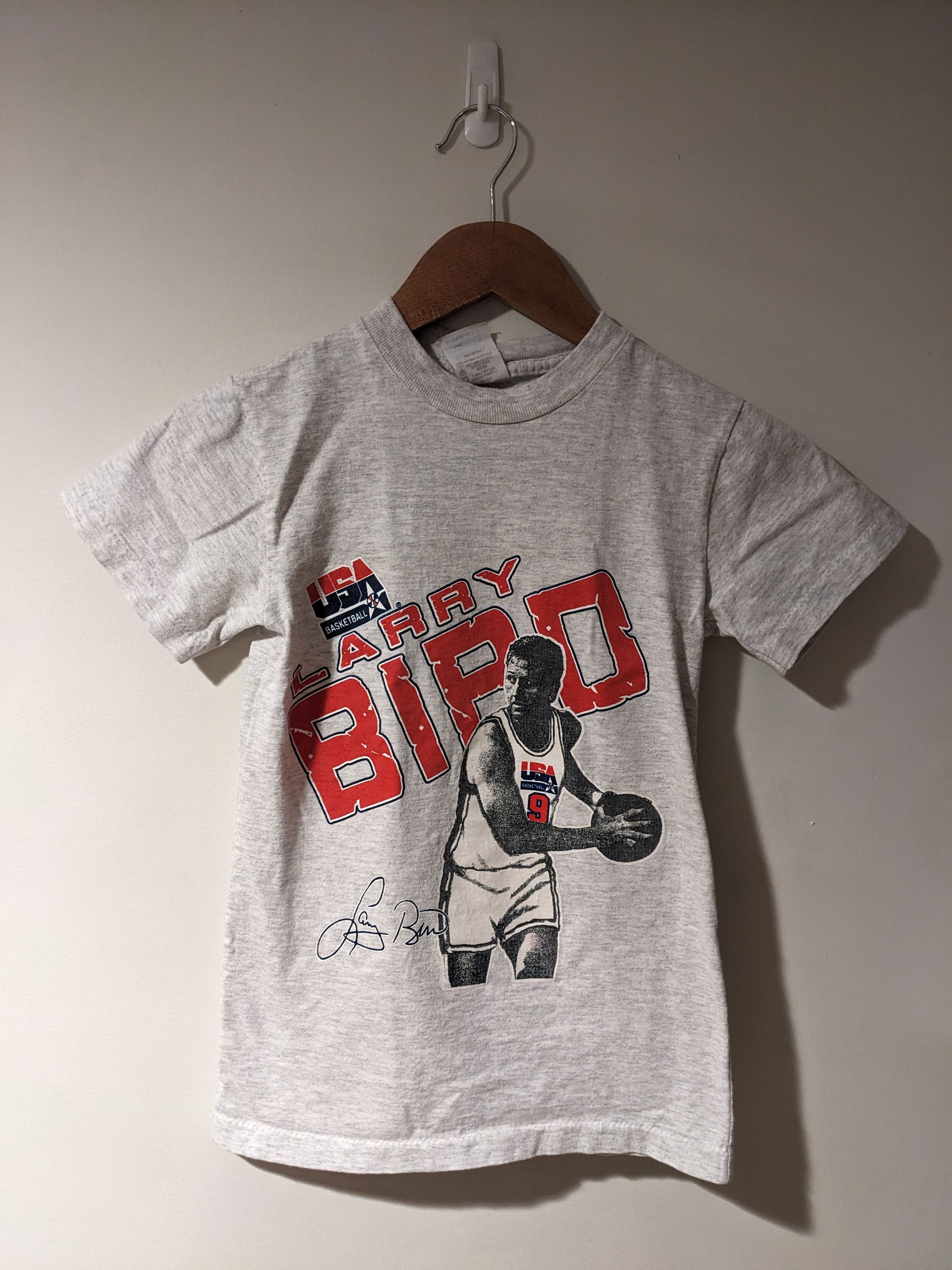 NBA × Vintage Vintage Larry Bird USA Basketball NBA YOUTH Medium T-Shirt Size US M / EU 48-50 / 2 - 1 Thumbnail