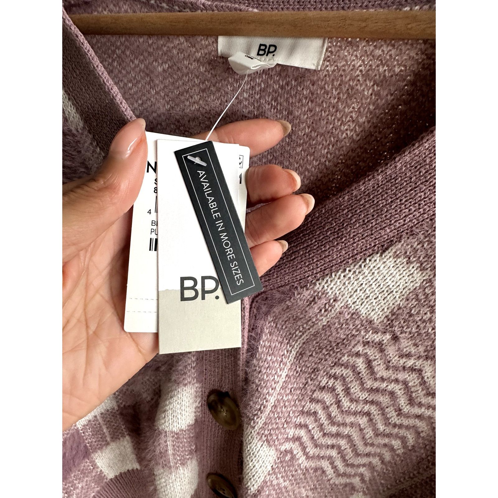 BP. BP Nordstrom Purple Checkered Cardigan - Size S - NEW Size S / US 4 / IT 40 - 5 Thumbnail