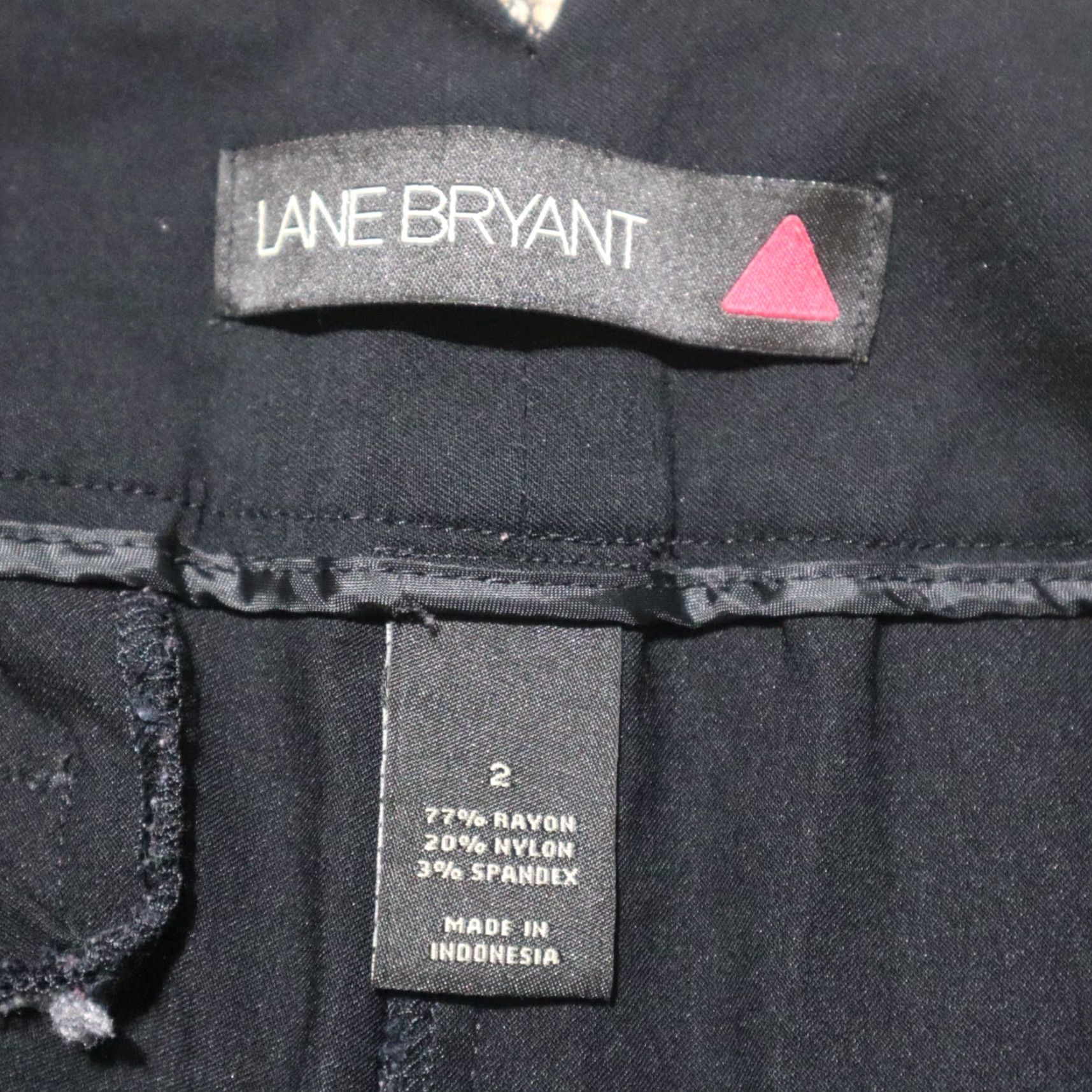Vintage Lane Bryant Dress Pants Wide-Leg Pants Black Rayon Spandex Women's Size 2 Size 26" / US 2 / IT 38 - 3 Thumbnail