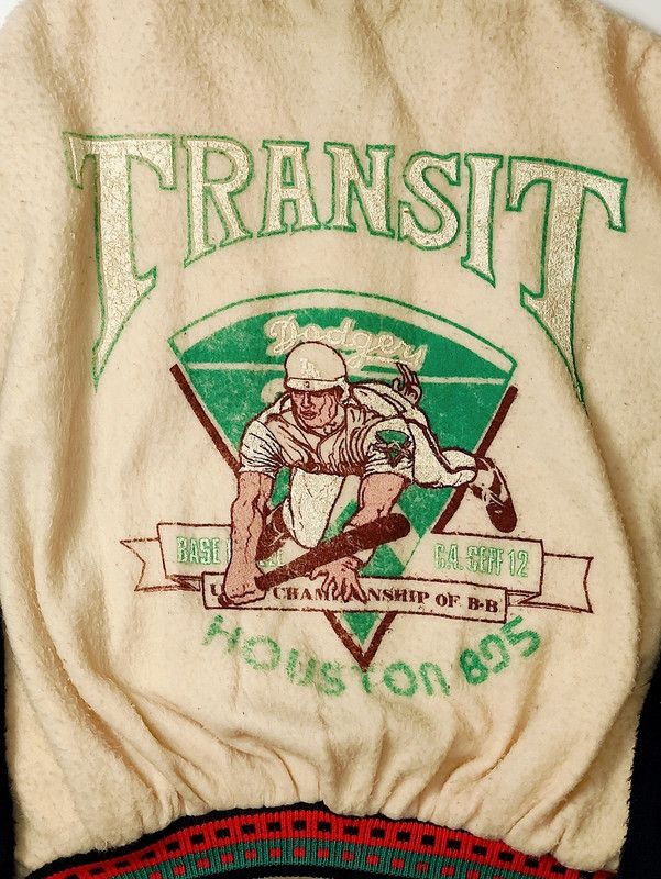 image of Los Angeles Dodgers x Vintage Transit Dodgers Los Angeles Jacket in Beige Black, Men's (Size XL)