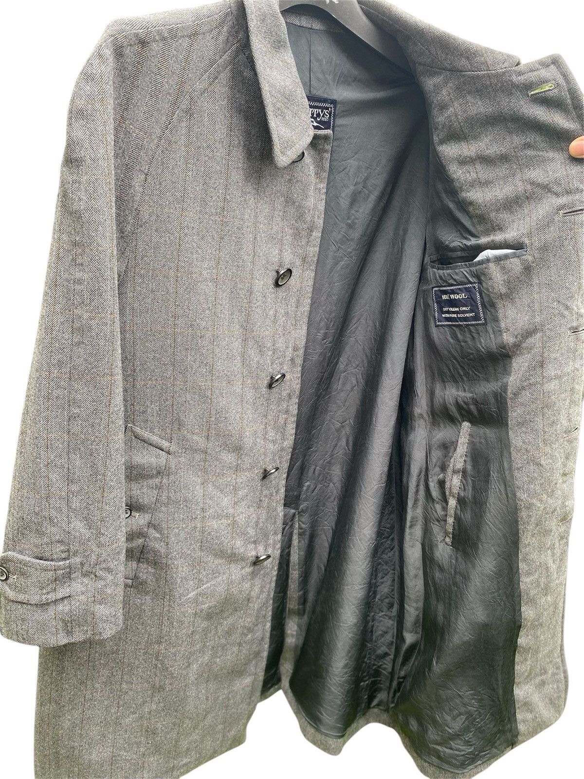 Burberry Prorsum Vintage 80s Burberrys’ London Grey Wool Overcoat Size 40R - 5 Thumbnail