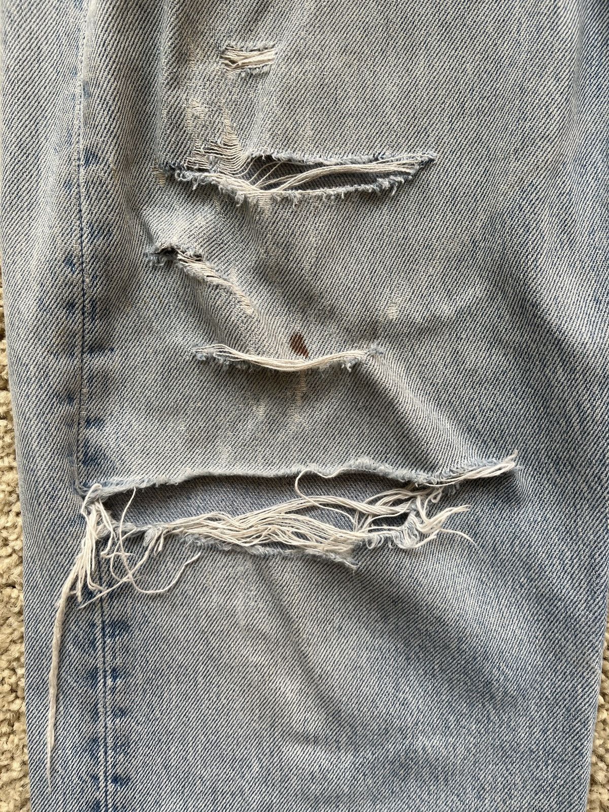 Levi's 1990’s Vintage Levi’s 501 Jeans Distressed Denim Button Fly Size US 33 - 3 Thumbnail
