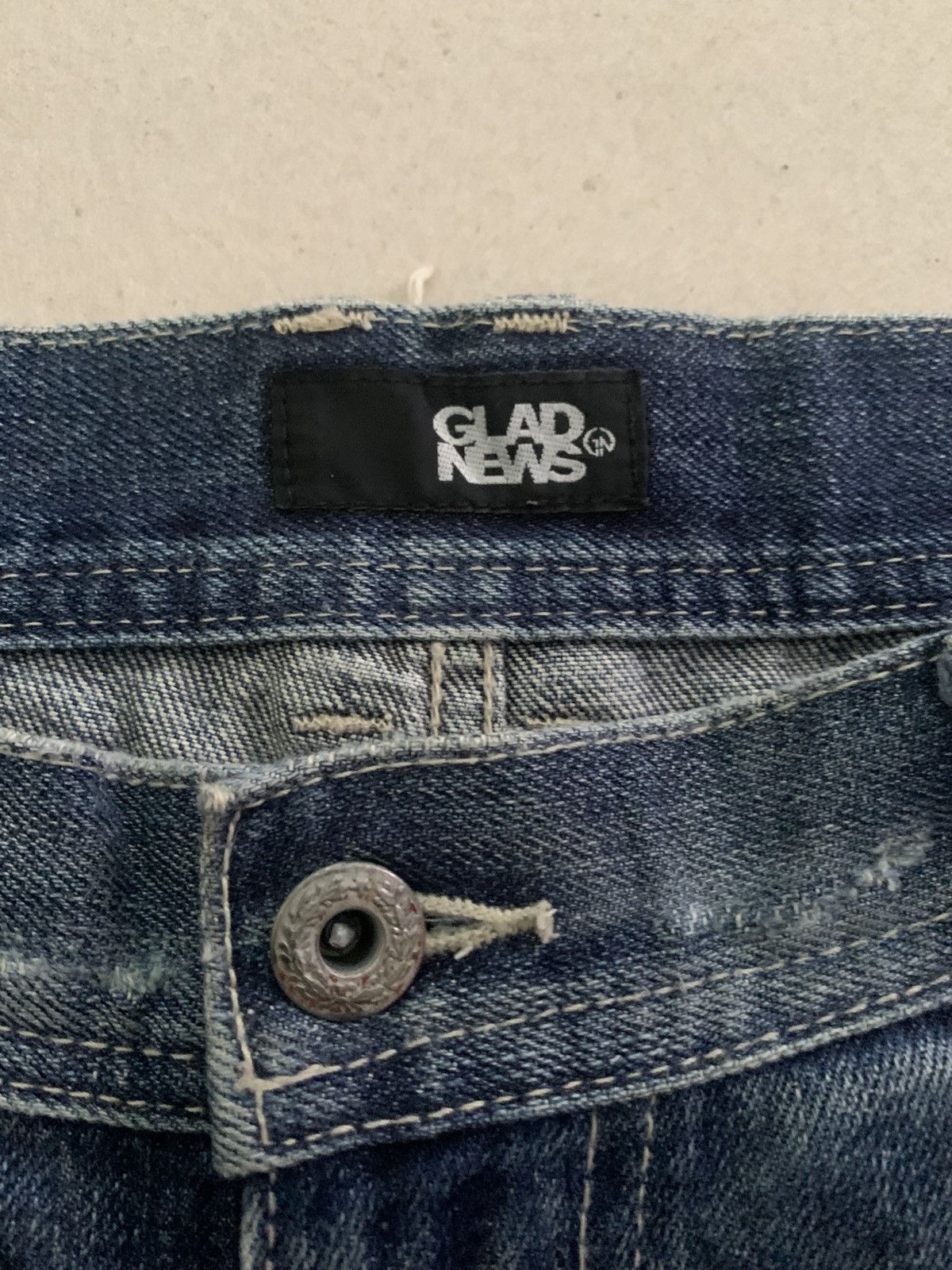 Japanese Brand Japanese Brand Glad News Distressed Denim Size US 32 / EU 48 - 6 Thumbnail