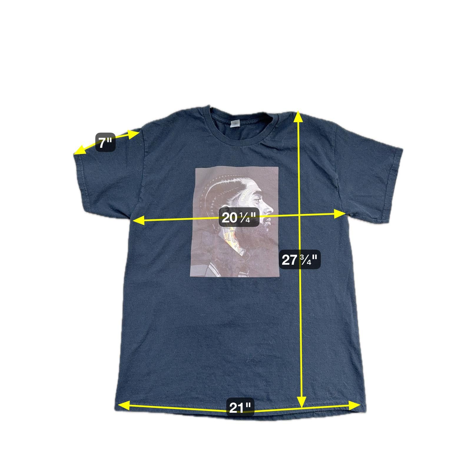 Gildan Nipsey Hussle Tribute T-Shirt Gildan Black Heavy Cotton Sz L Size US L / EU 52-54 / 3 - 5 Thumbnail