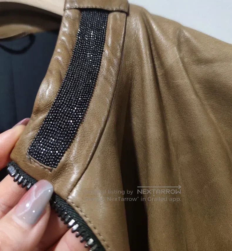 Brunello Cucinelli Brunello Cucinelli Leather sequin jacket, silk lining Size M / US 6-8 / IT 42-44 - 7 Thumbnail