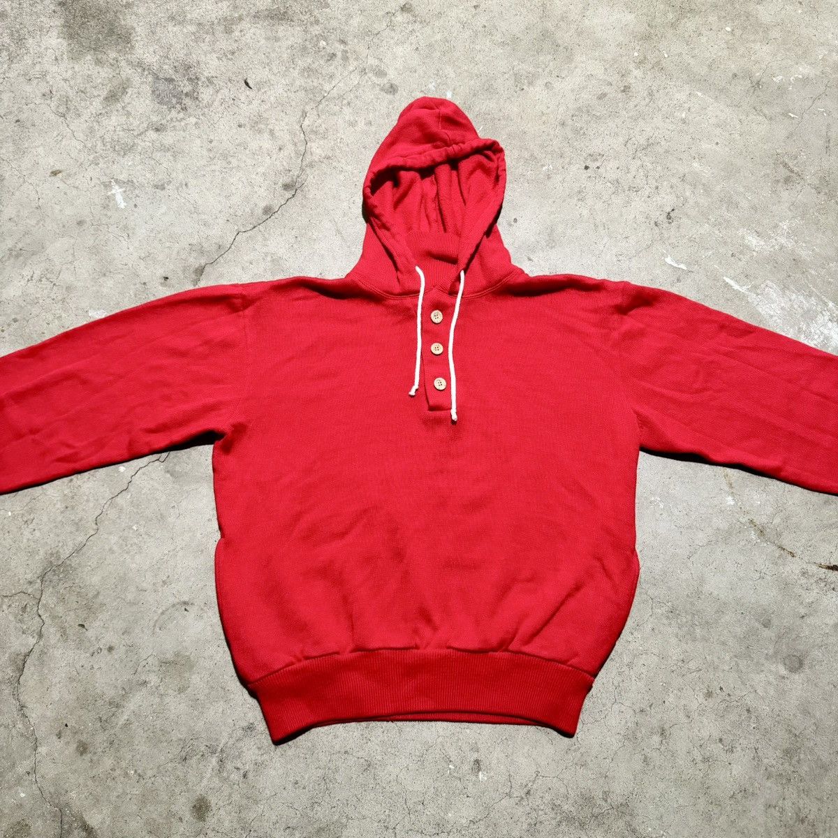Vintage VINTAGE 80s RED ACRYLIC HOODIE! Size US M / EU 48-50 / 2 - 2 Thumbnail