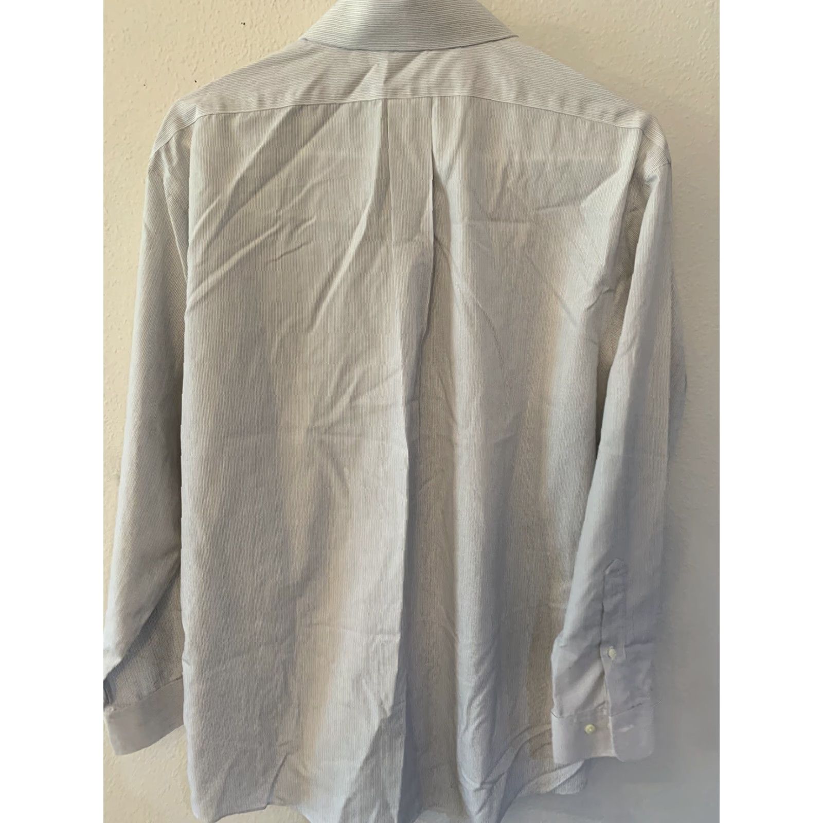 Brooks Brothers Brooks Brothers 346 Mens Dress Shirt XLarge 16.5 2/3 Non Iron White Blue Striped Size 46R - 3 Thumbnail