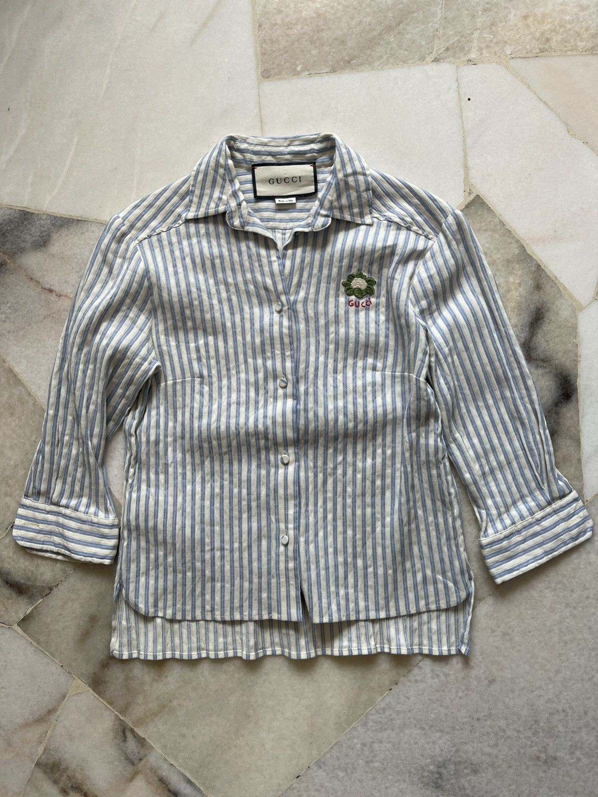 Gucci Gucci Stripe Shirt With Logo Embroidery #99 Size XS / US 0-2 / IT 36-38 - 7 Thumbnail