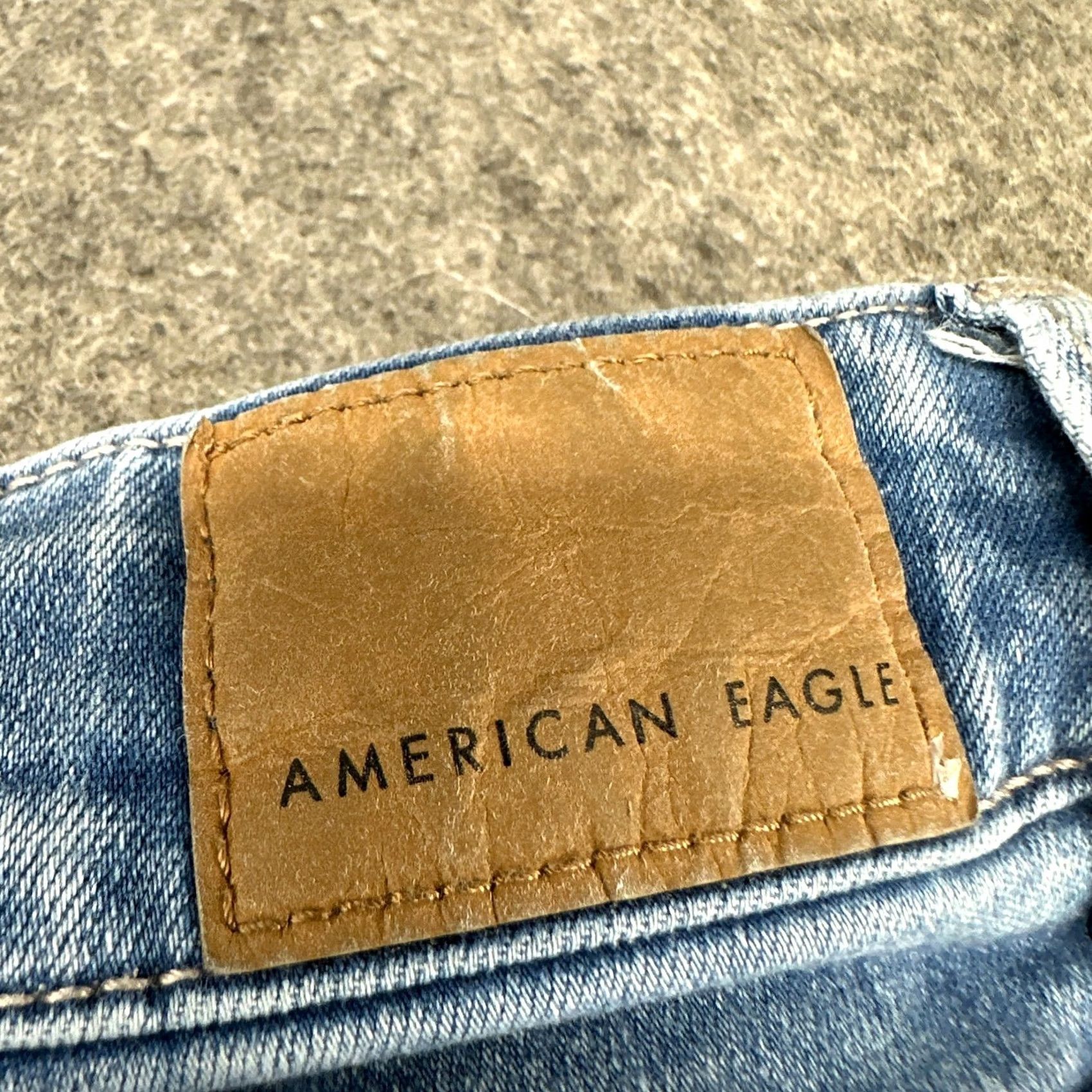 American Eagle Outfitters American Eagle Outfitters Jeans Womens 12 Blue Super Hi Rise Flare Stretch Distressed Regular 5-Pocket Denim Inseam 33 Size 34" / US 12 / IT 48 - 3 Thumbnail