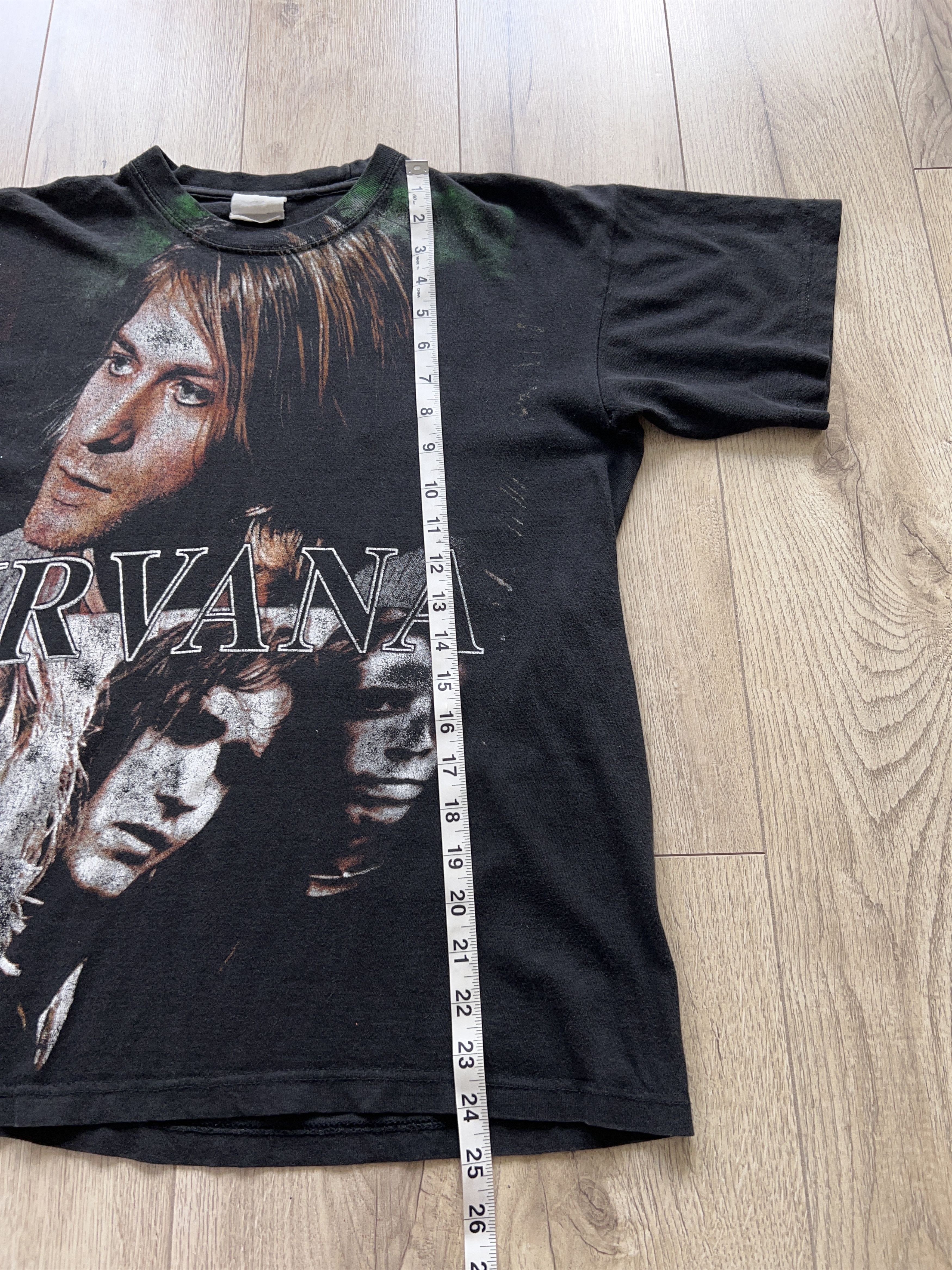 Nirvana × Vintage 1990s Kurt Cobain All Over T Shirt Tee Rock Band Size M Size US M / EU 48-50 / 2 - 8 Thumbnail