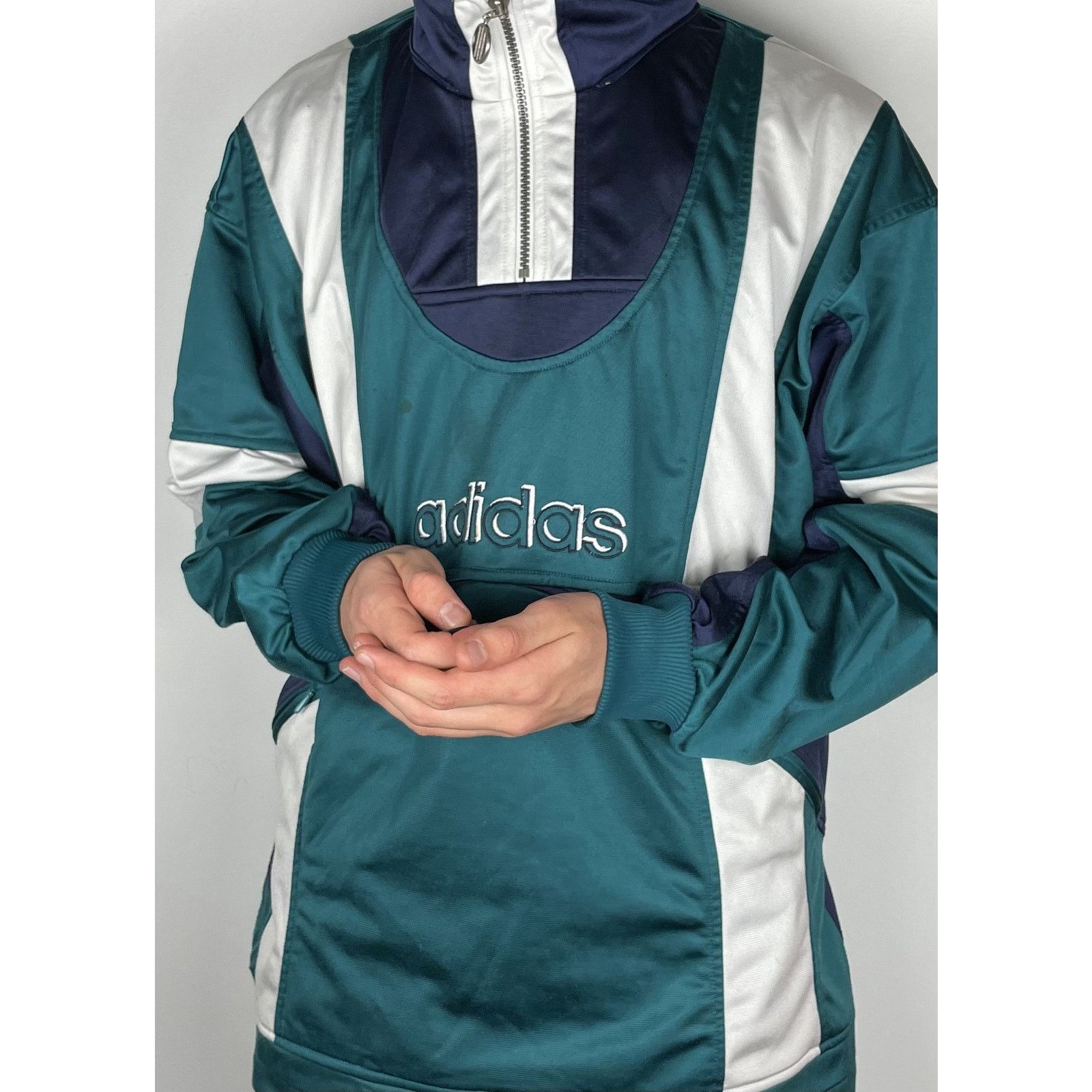 Adidas × Vintage Vintage Adidas Men's Multi Quarter Zip Track Jacket Large Size US L / EU 52-54 / 3 - 2 Thumbnail