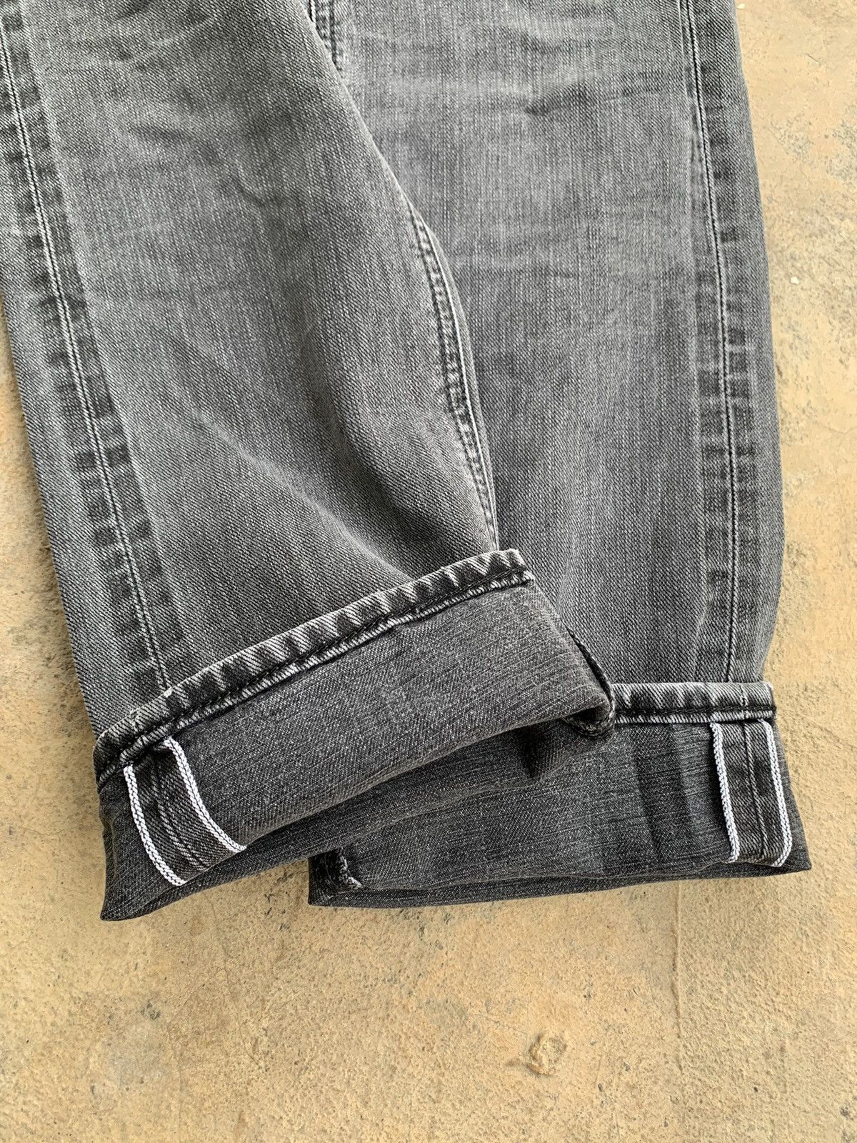 Lee Rare💥Lee 101 Black Selvedge Faded Distressed Denim Size US 30 / EU 46 - 8 Thumbnail