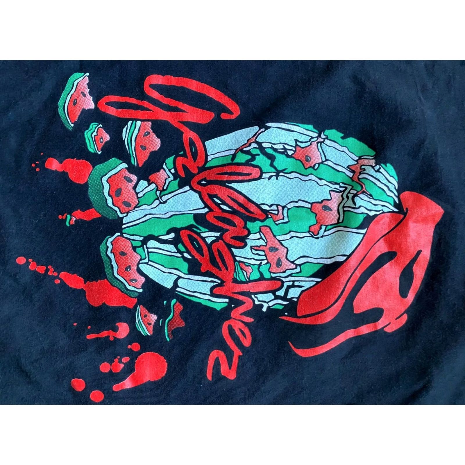 Hanes VTG Gallagher Sledge-o-matic Watermelon Autographed T-Shirt Mens XL Black Hanes Shirt Size US XL / EU 56 / 4 - 6 Thumbnail
