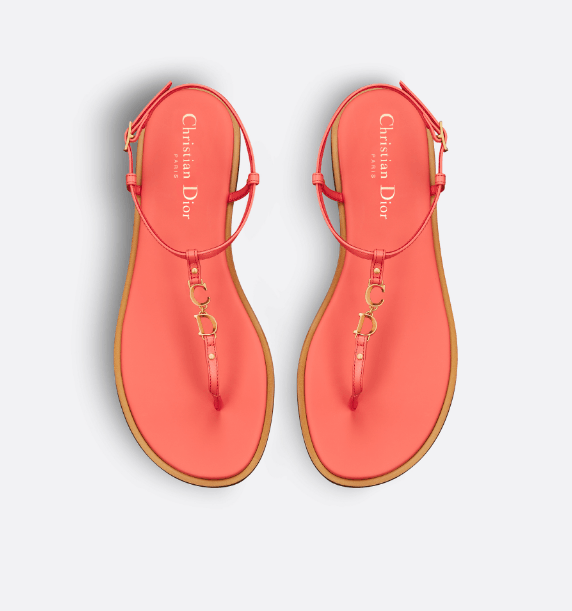 Dior o1w1db10625 Dioriviera C'est Dior Thong Sandals in Coral Size US 10 / IT 40 - 4 Thumbnail