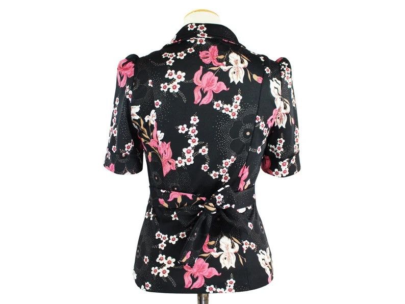 H&M Vintage 70s Floral Blouse, Swedish Design, UK Made, Small Size XS / US 0-2 / IT 36-38 - 2 Thumbnail