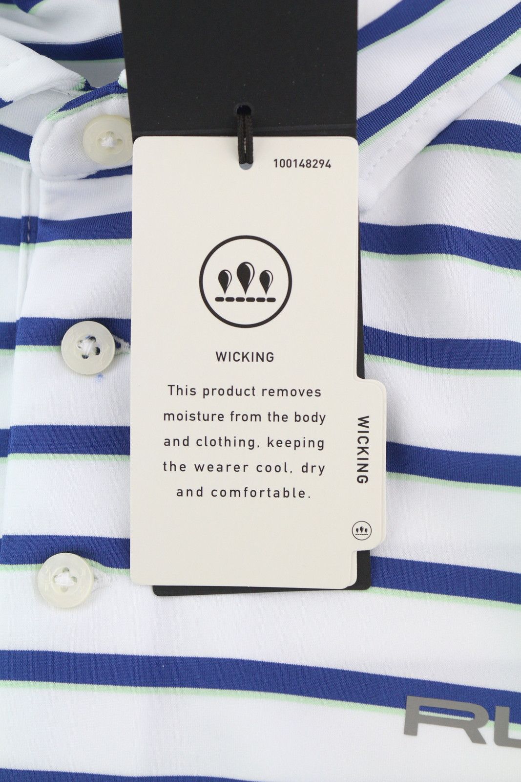 RLX Ralph Lauren GOLF XL White Striped Polo Tee 84553 Size US XL / EU 56 / 4 - 6 Thumbnail