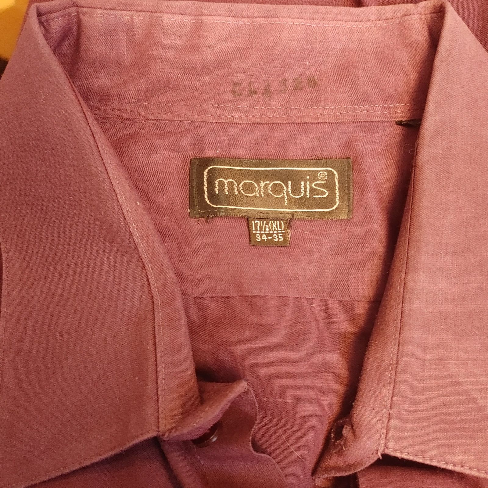 Other Marquis Men's 17.5 /34-35 XL Purple Casual Dress Shirt Size XL / US 12-14 / IT 48-50 - 3 Thumbnail