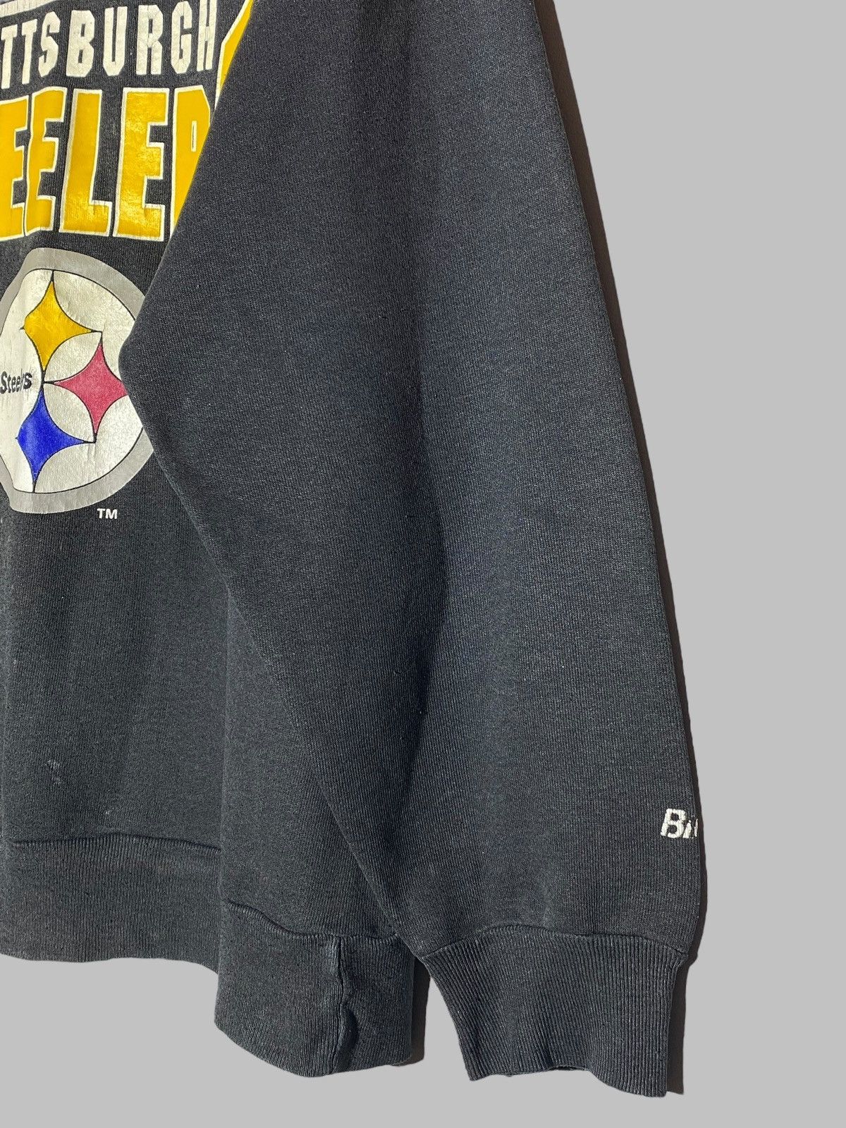 Vintage Vintage 90s Steelers Pittsburgh Distressed Faded Sweatshirt Size US M / EU 48-50 / 2 - 13 Thumbnail
