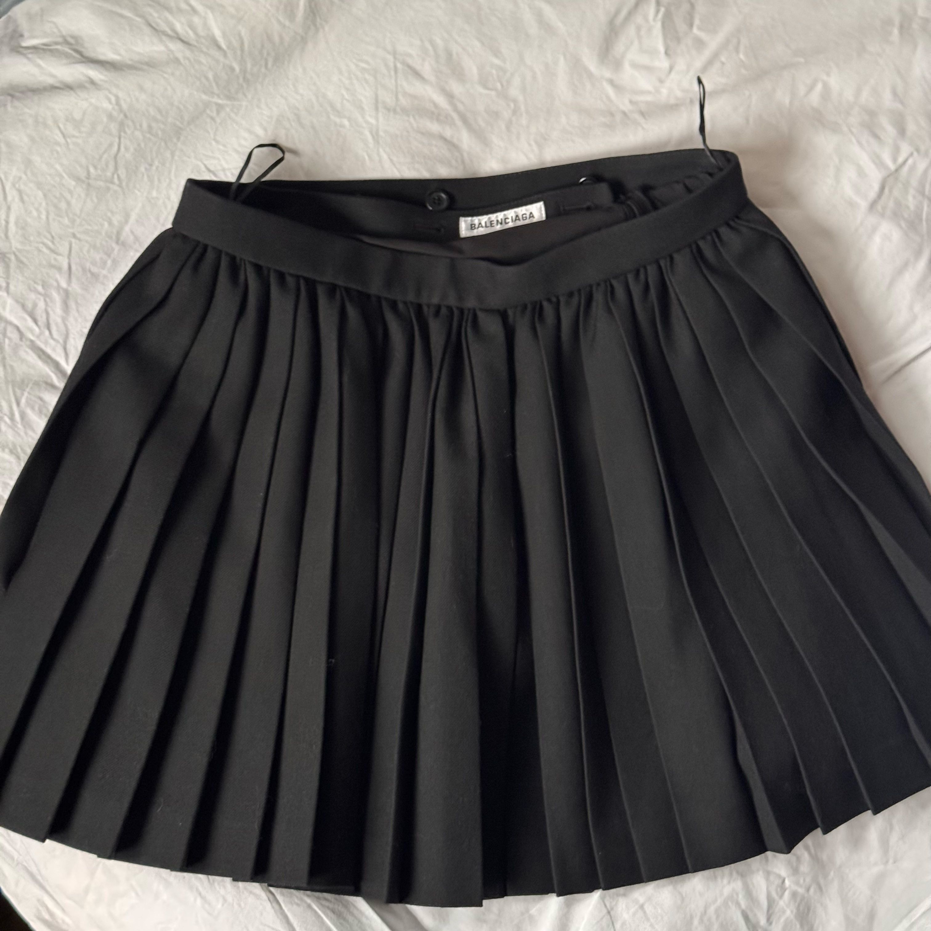 Balenciaga BALENCIAGA pleated miniskirt wool Size 28" / US 6 / IT 42 - 2 Thumbnail