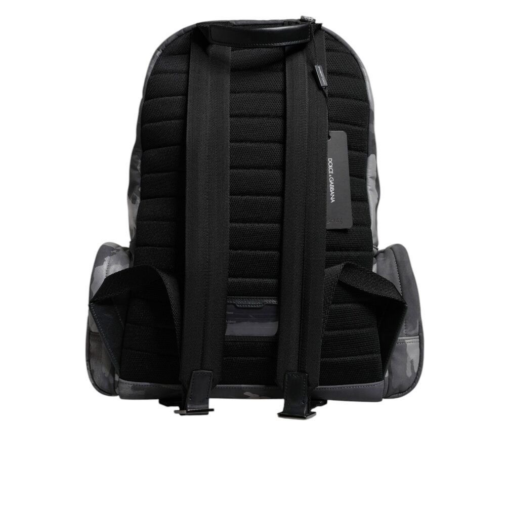 Dolce & Gabbana Dolce & Gabbana Gray Cotton Camouflage Logo Plaque Backpack Size ONE SIZE - 5 Thumbnail