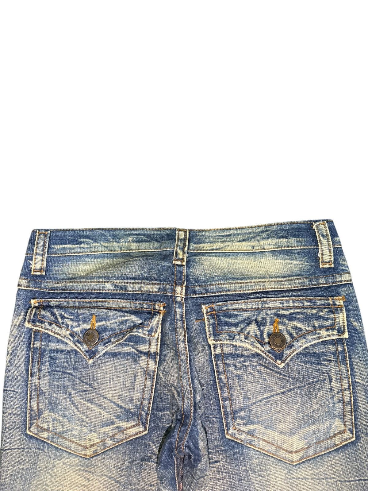 If Six Was Nine Vintage Japanese Brand Rusty Mud Wash Distress Flare Jeans Size 31" - 4 Thumbnail
