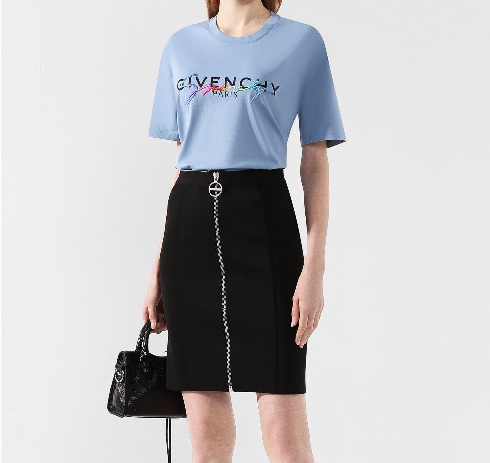 Givenchy Blue Rainbow Signature Logo T-Shirt Size S / US 4 / IT 40 - 3 Thumbnail