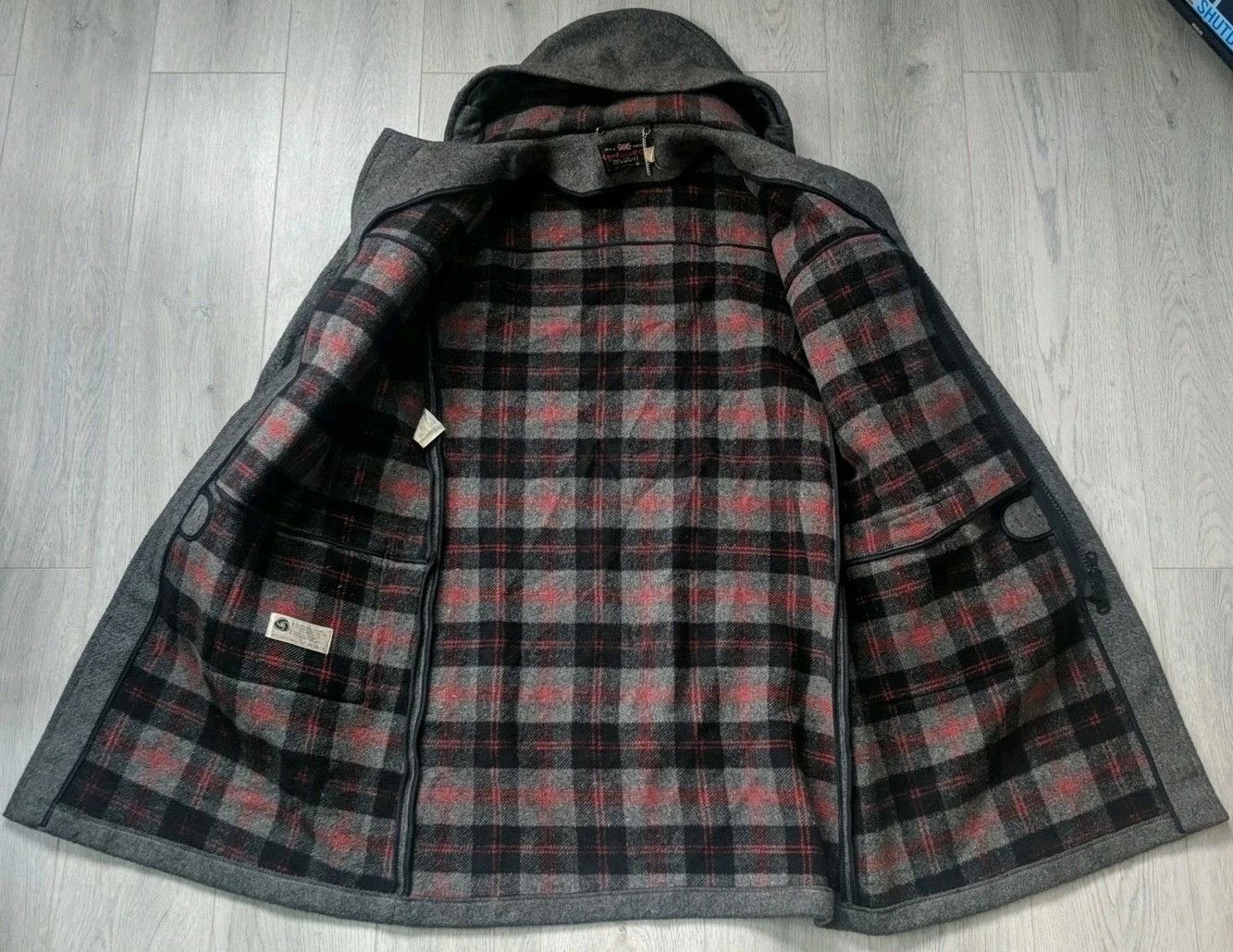 Gloverall Gloverall Tartaneer Wool Heavyweight Hooded Toggle Coat Size US L / EU 52-54 / 3 - 7 Thumbnail