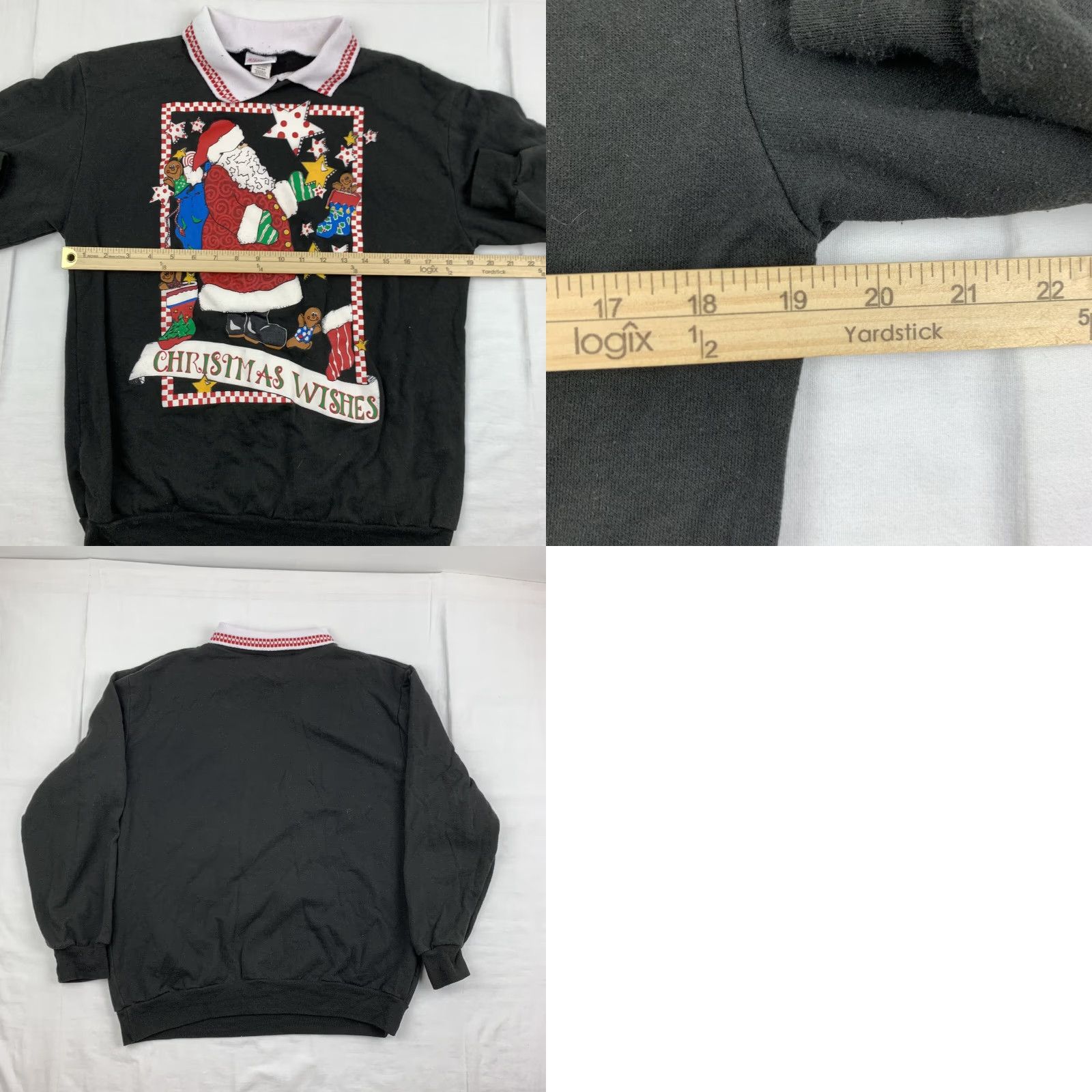 Vintage Vintage Holiday Time Christmas Sweatshirt Womens Medium Black Wishes Size M / US 6-8 / IT 42-44 - 8 Thumbnail