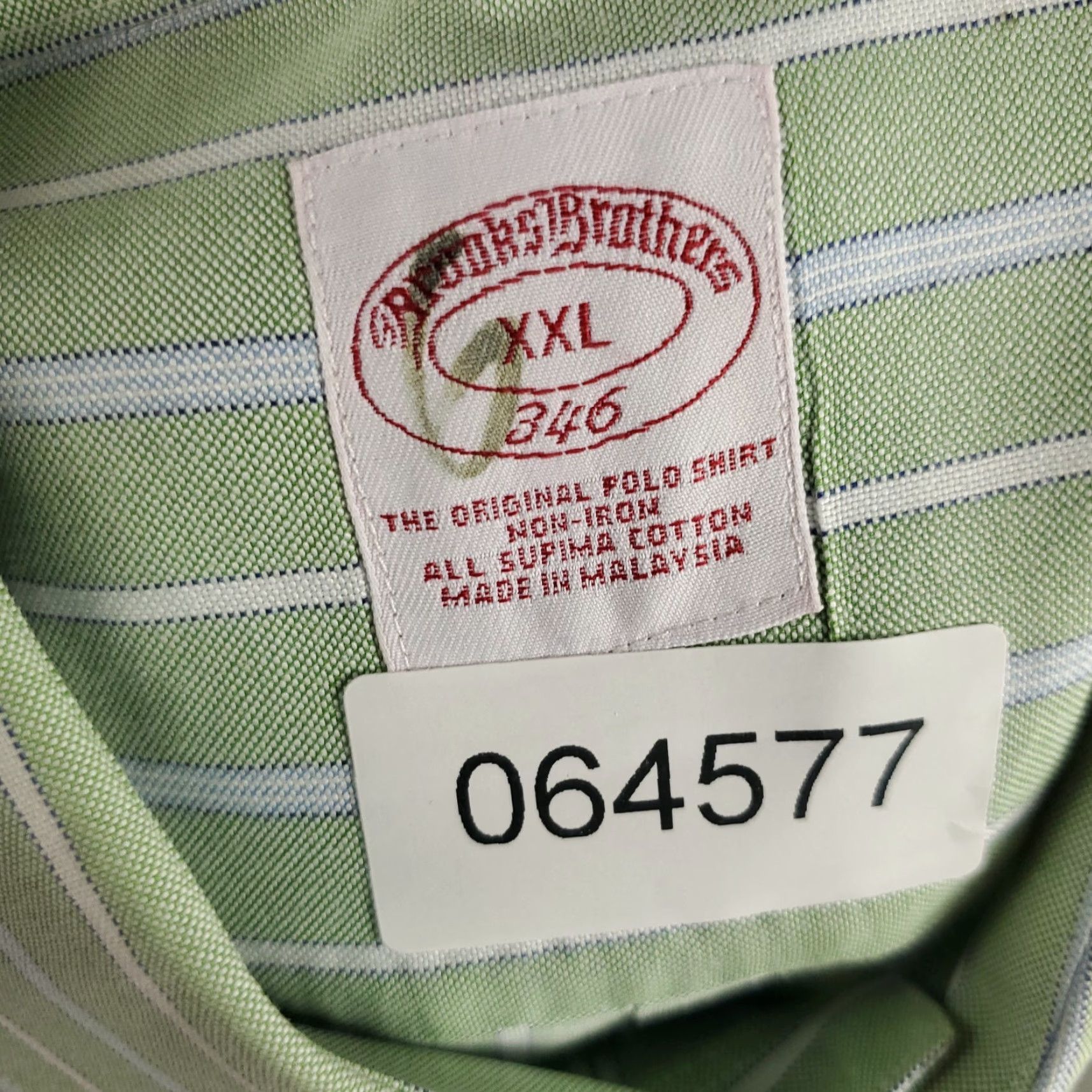 Brooks Brothers Brooks Brothers Shirt Mens 2XL Green Striped Button-Up Long Sleeve Collar Down Casual Business Formal Modern Preppy Men Size US XXL / EU 58 / 5 - 8 Thumbnail