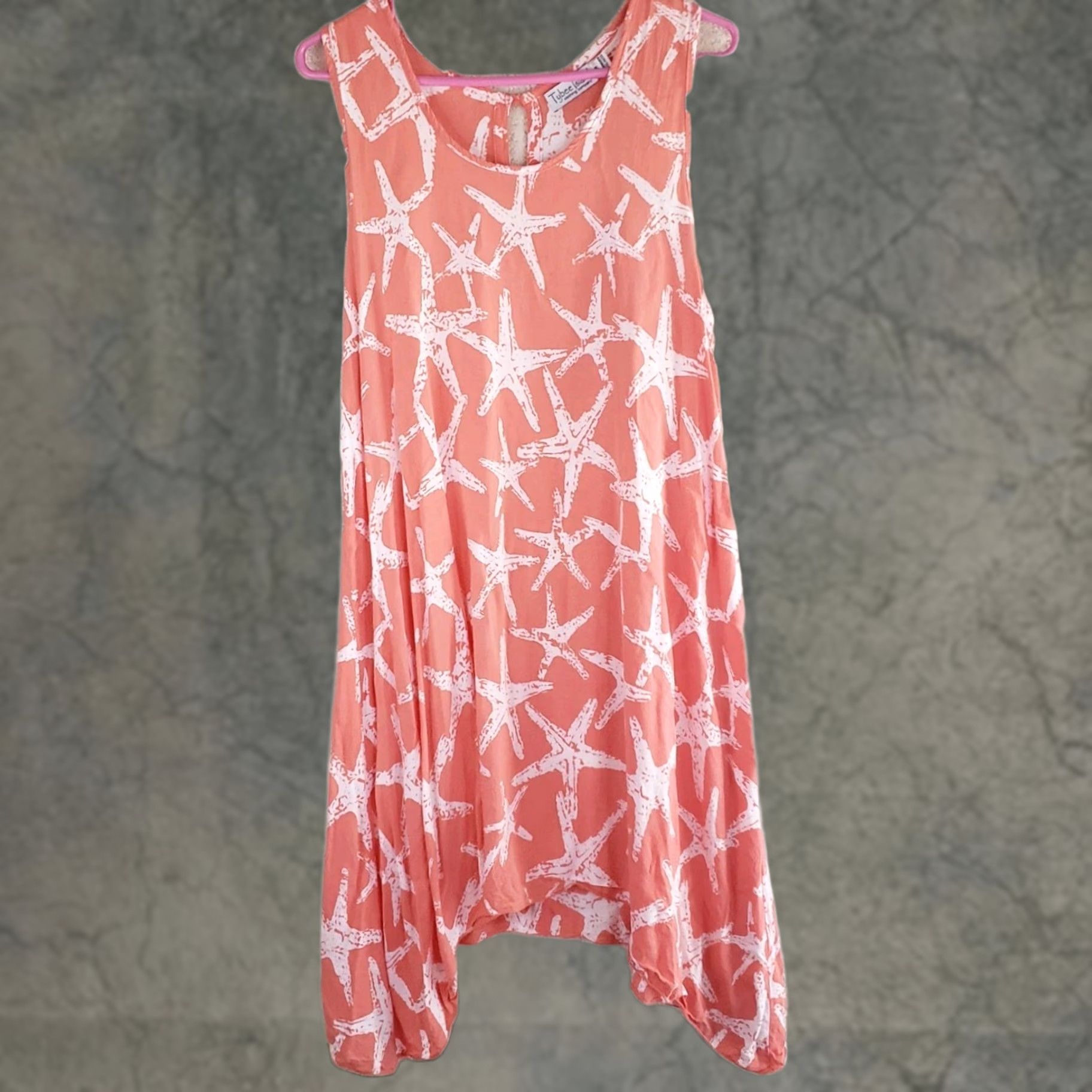 Vintage VINTAGE Tybee Island Clothing Co. Womens M Coral Starfish Sleeveless Summer Dress Beach Size M / US 6-8 / IT 42-44 - 1 Thumbnail
