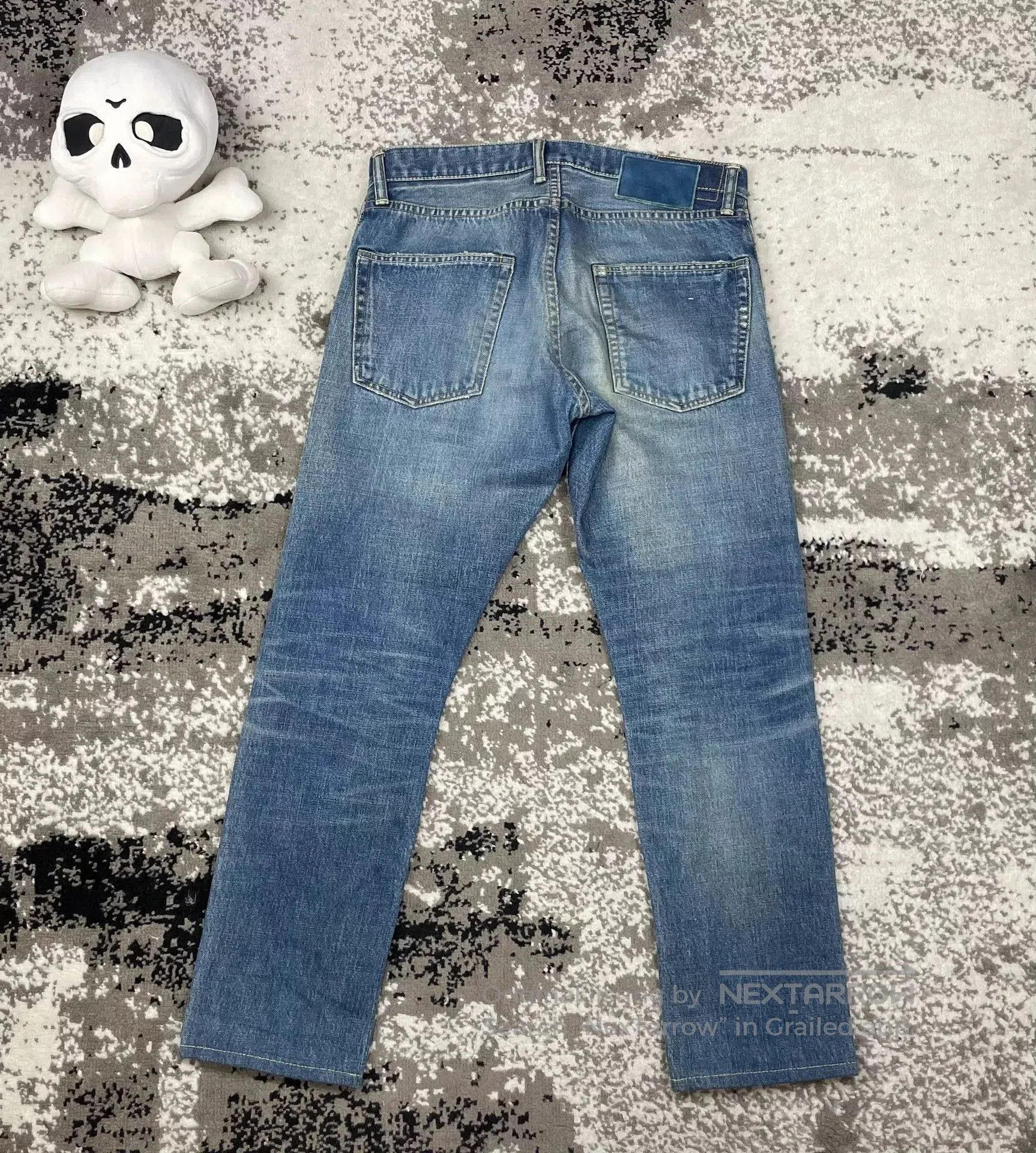 Visvim Blue Distressed Denim Jeans with Patch Detail. Size US 32 / EU 48 - 3 Thumbnail