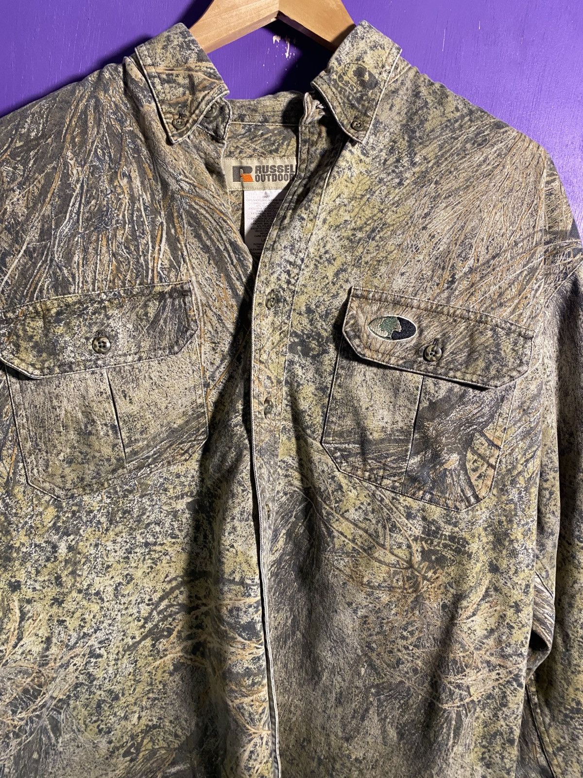Russell Athletic Vintage 90s Russell athletic outdoors camo button up Size US L / EU 52-54 / 3 - 3 Thumbnail