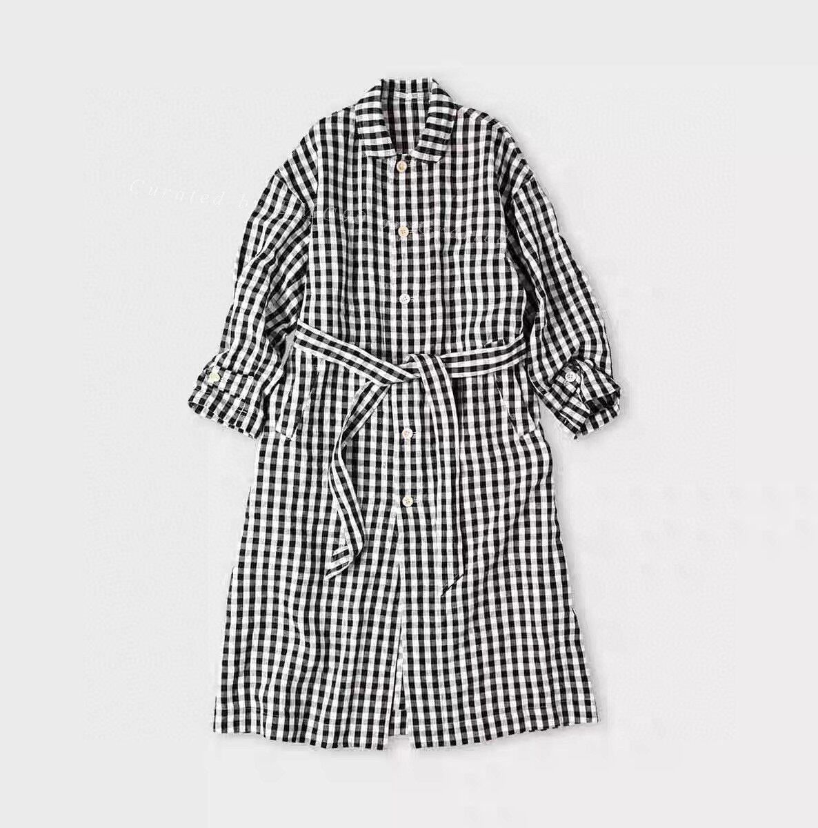 45rpm 45R Linen Check Coat Dress Size M / US 6-8 / IT 42-44 - 1 Thumbnail