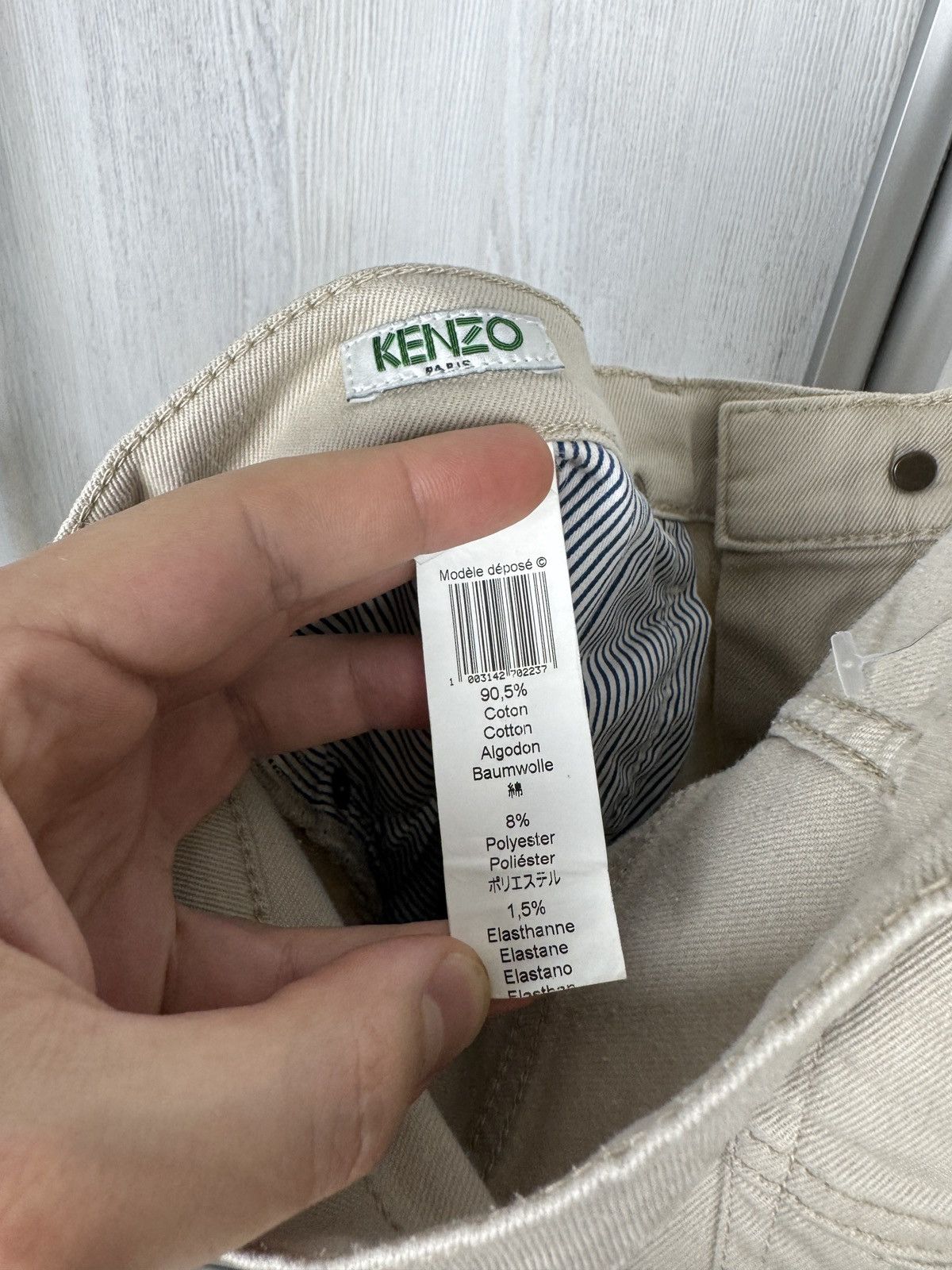 Kenzo Kenzo Paris small logo beige classic chino pants Size US 37 - 18 Thumbnail