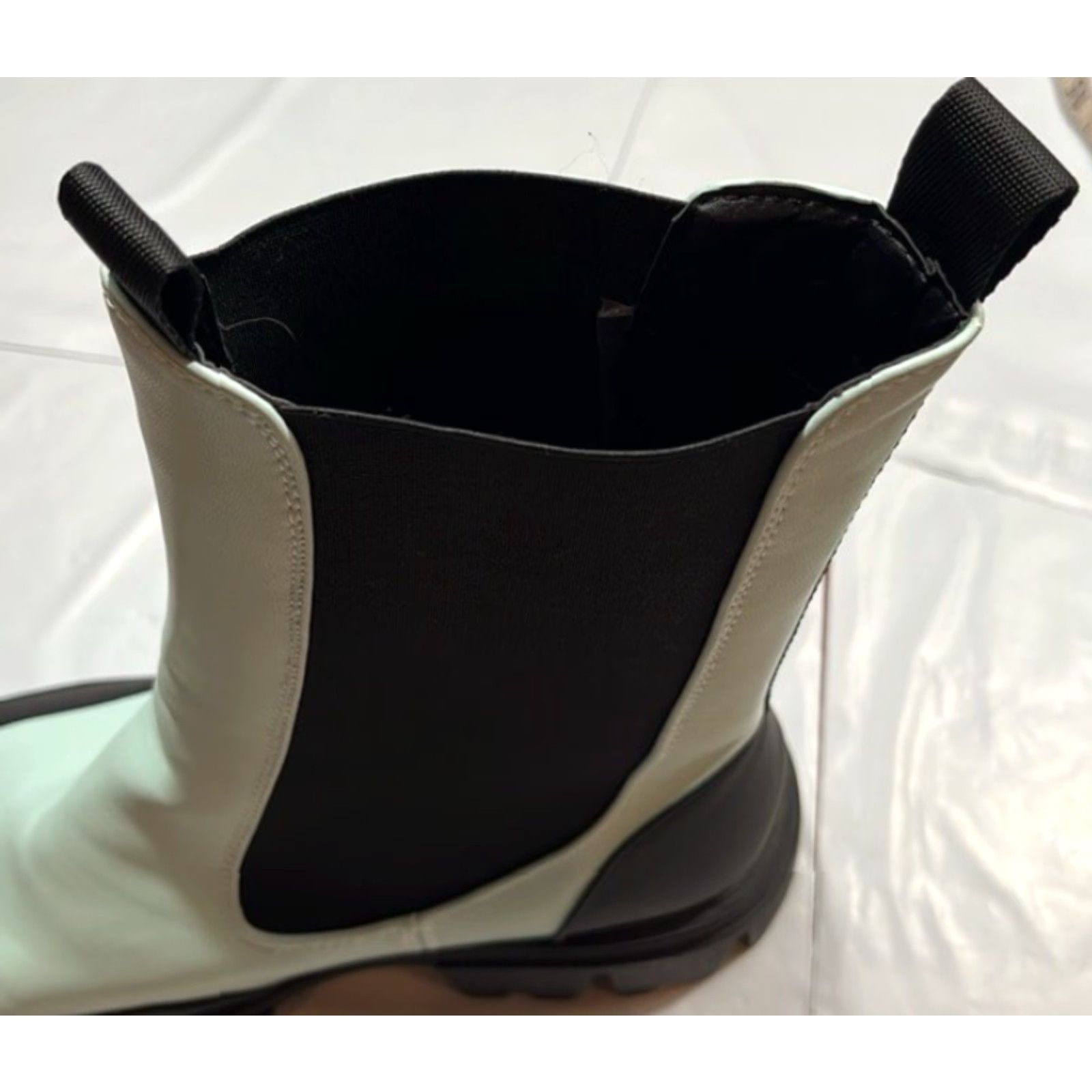 Azalea Wang AZALEA WANG Chelsea Boots EMO Punk Light Blue Black 11 Women’s Mid Calf Chunky Heel Street Clubwear Fashion Chelsea Boot Size US 11 / IT 41 - 7 Thumbnail