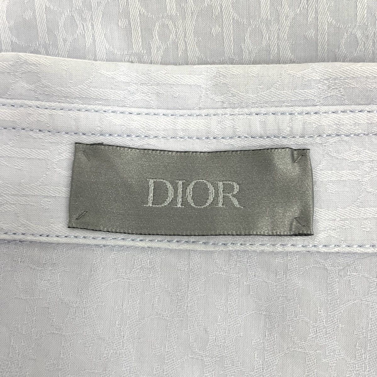 Dior Dior Light Blue All-over Logo Short Sleeve Shirt K26WX Size US M / EU 48-50 / 2 - 5 Thumbnail