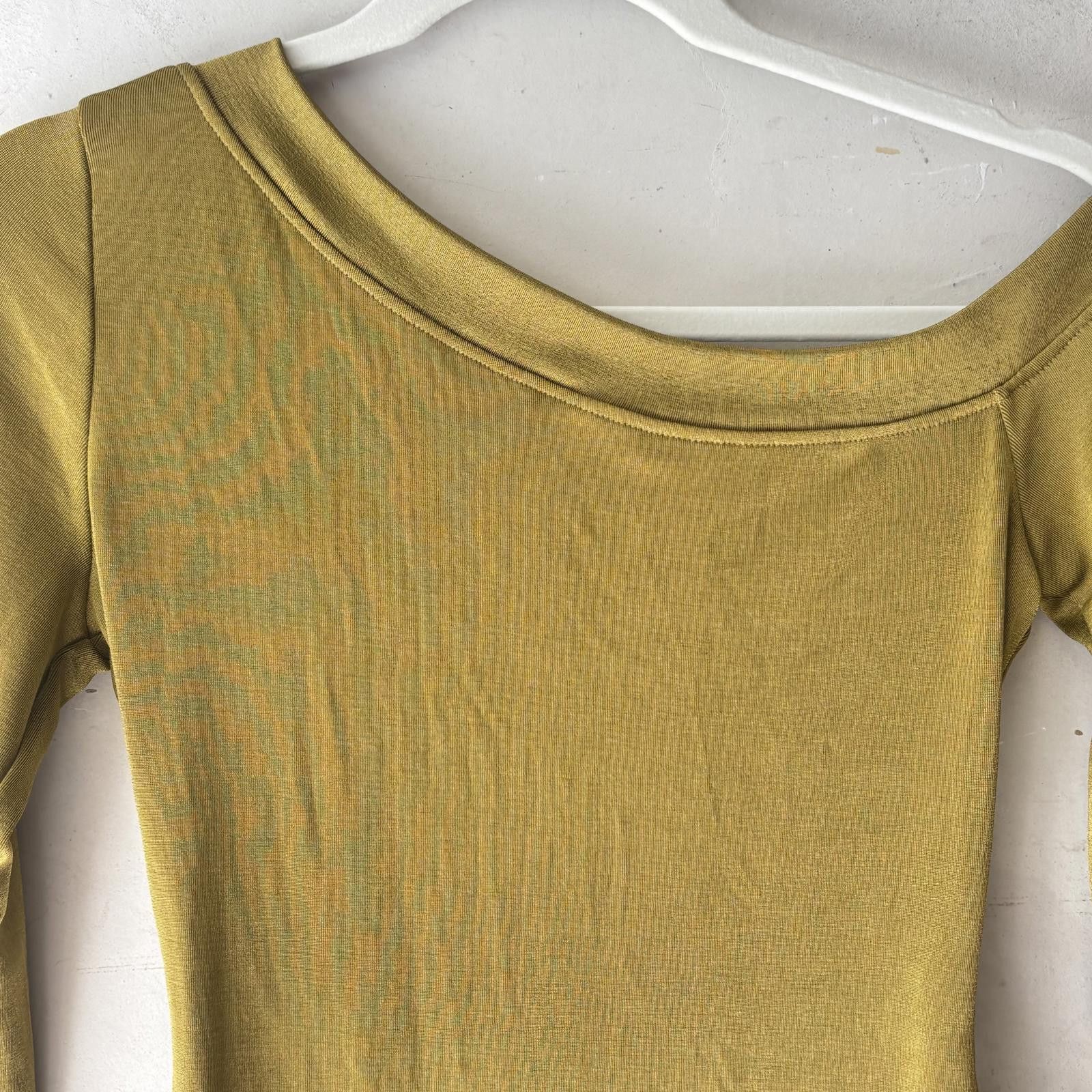 Free People Free People Mustard Yellow Off-Shoulder Long Sleeve Bodysuit Size S / US 4 / IT 40 - 4 Thumbnail