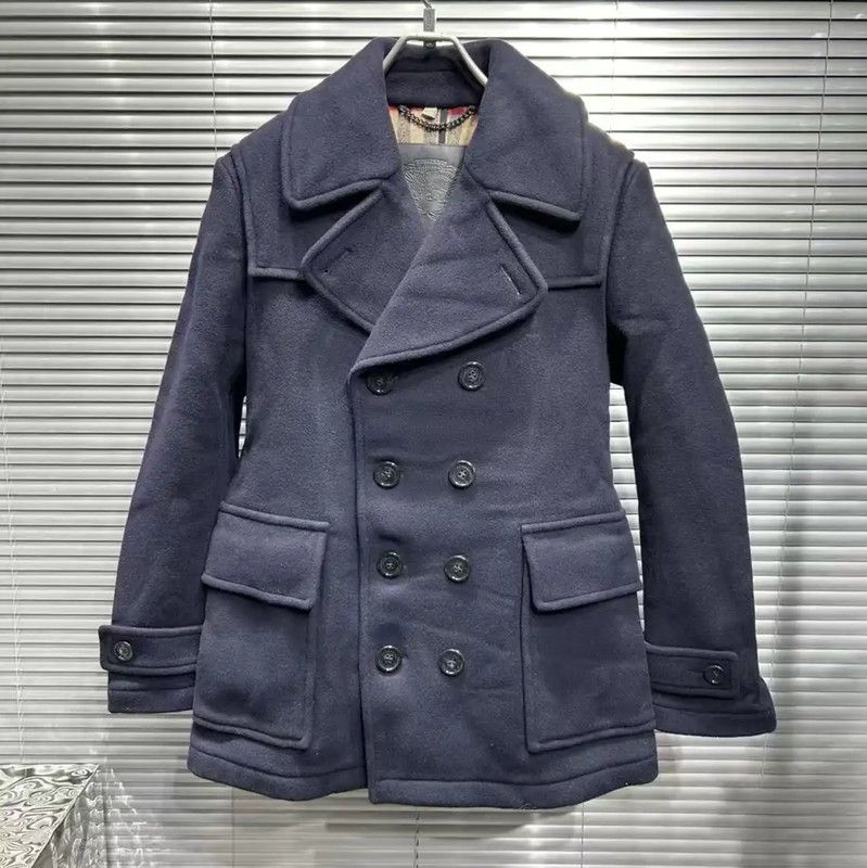 Burberry Burberry M Mid-Length Blue Wool Coat Size US M / EU 48-50 / 2 - 1 Thumbnail