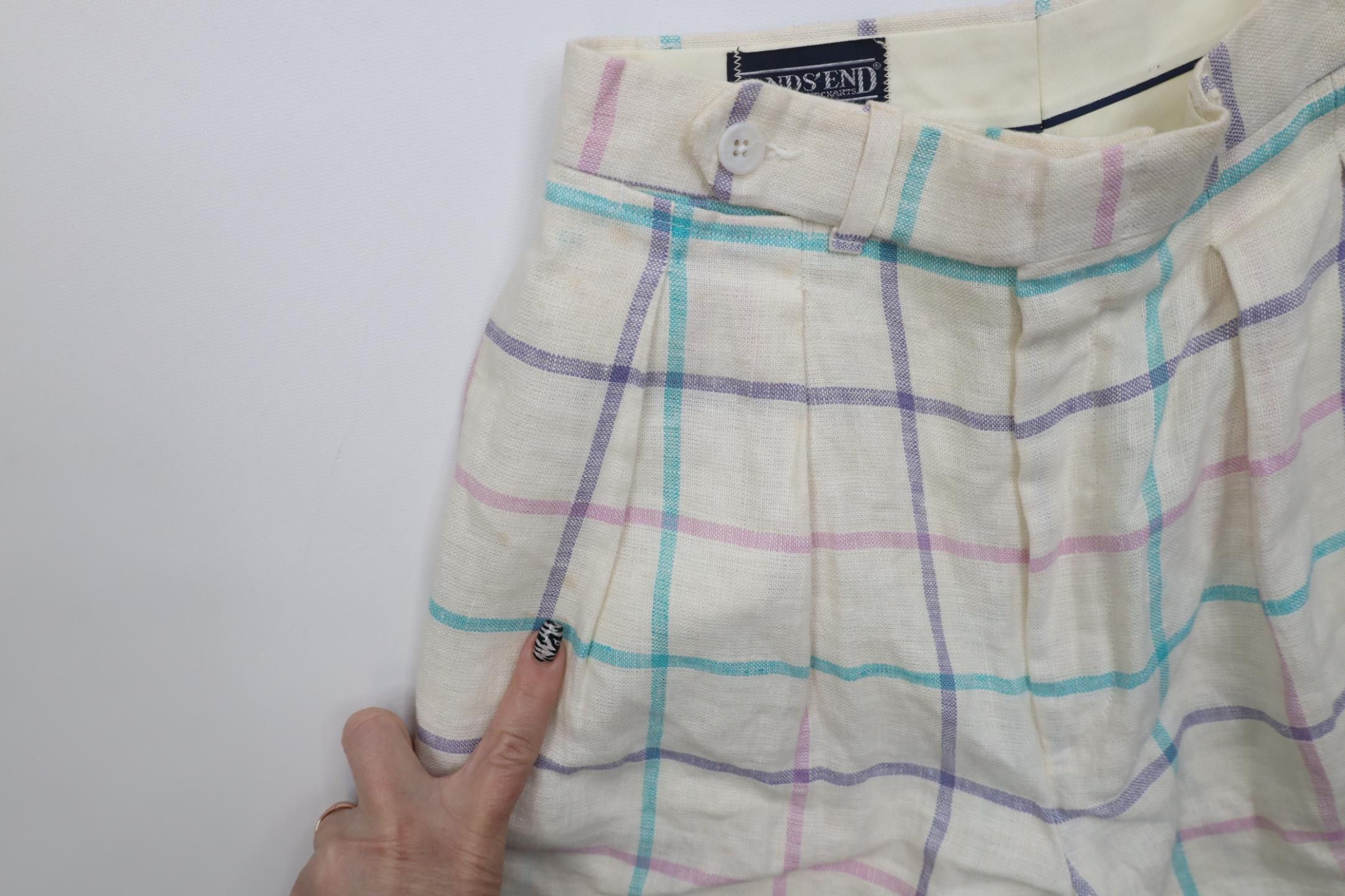 Lands' End Vintage 80s 90s Lands End Burlap Bermuda Shorts Plaid USA Size 28" / US 6 / IT 42 - 7 Thumbnail