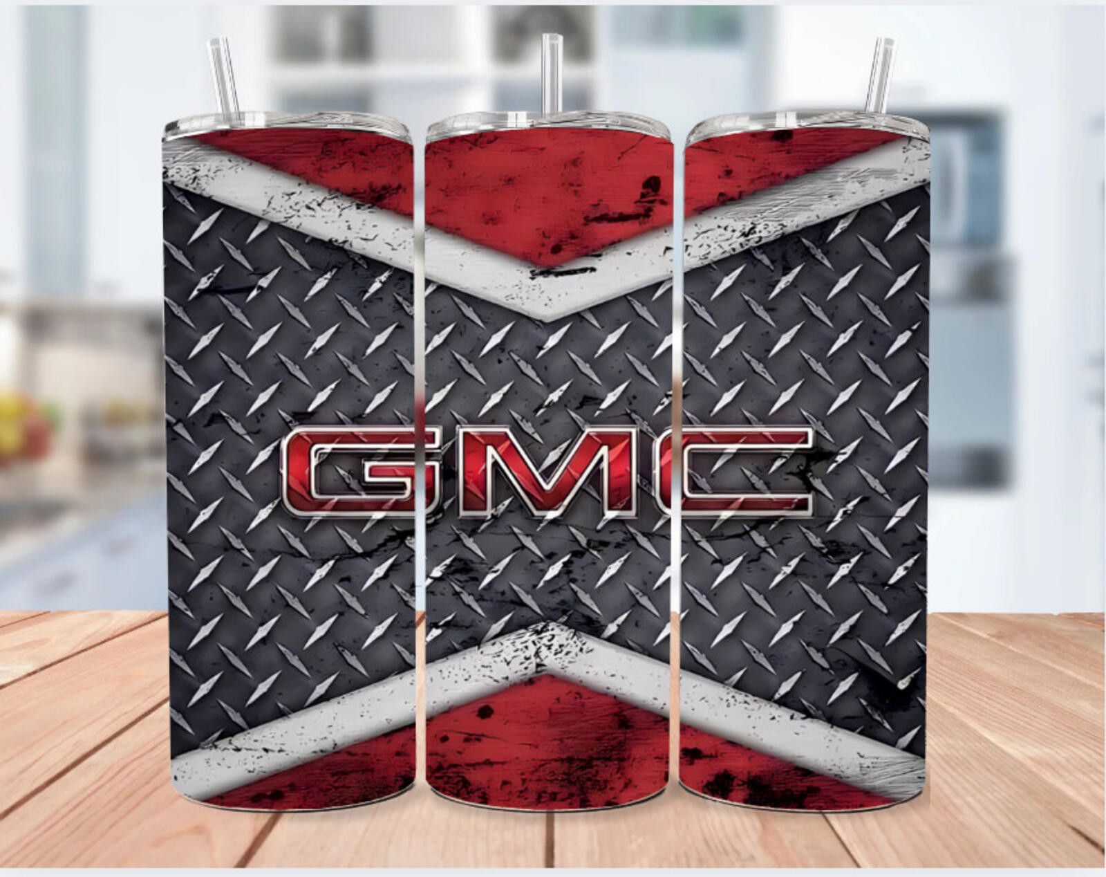 The Unbranded Brand GMC Sheet Metal Design Skinny Stainless Steel Tumbler 20 Oz Size ONE SIZE - 1 Thumbnail