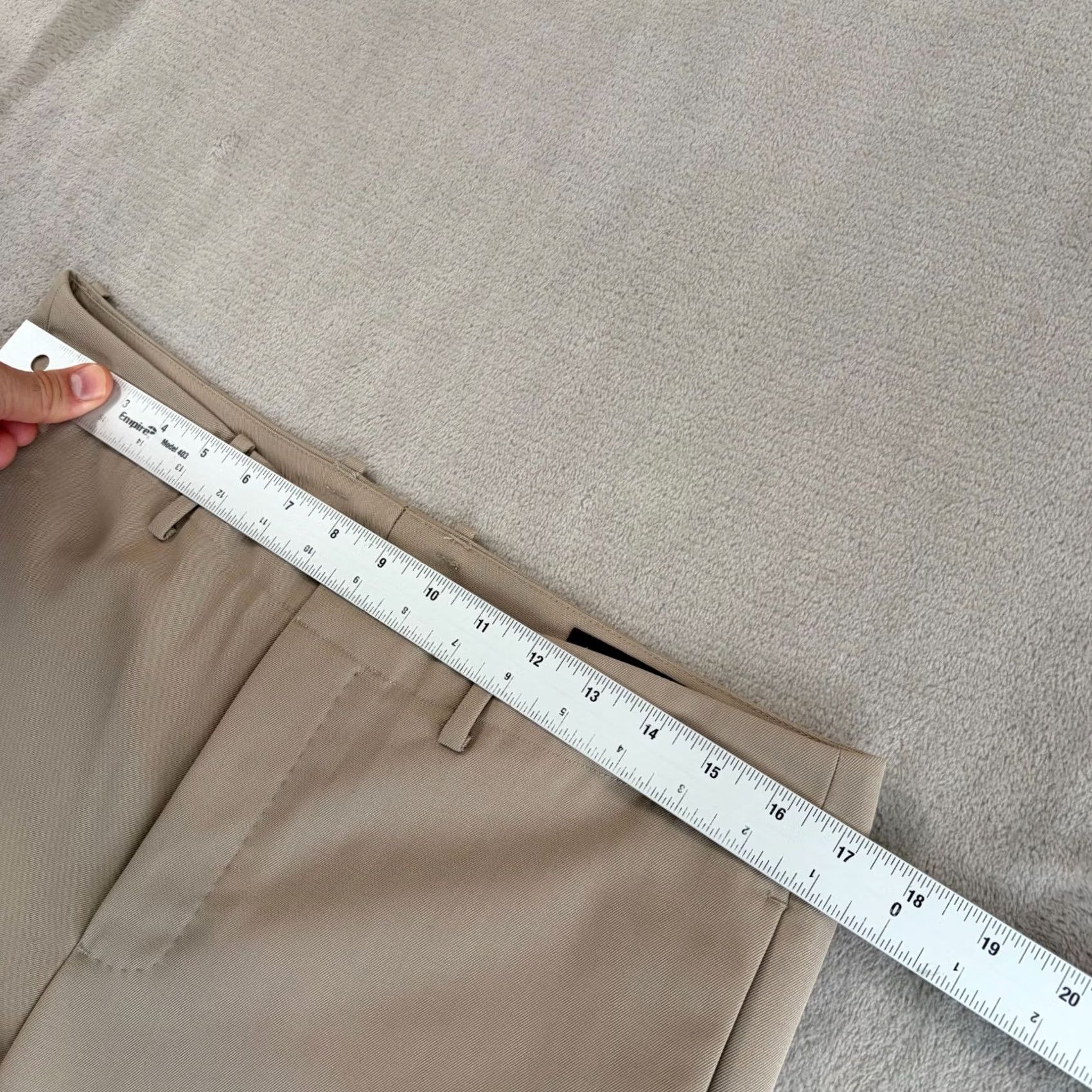 Allsaints ALLSAINTS Talia Straight Fit Trouser Pants Beige Men 34x30 Wool Polyester Flat Front Button Dress Pants Slim? Regular Unspecified Size US 34 / EU 50 - 7 Thumbnail