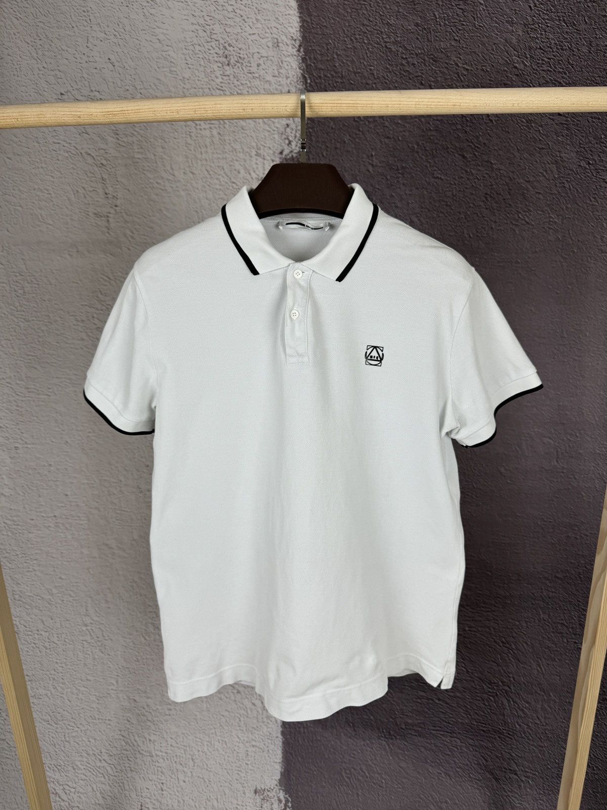 Alexander McQueen McQ by Alexander McQueen white striped polo tee shirt Size US XL / EU 56 / 4 - 1 Thumbnail