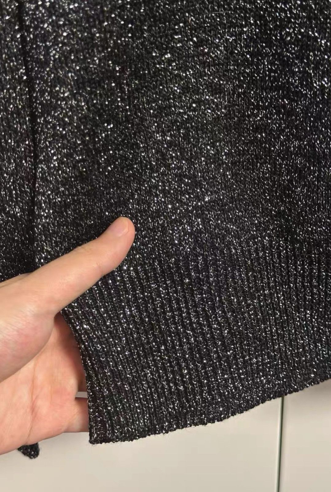Saint Laurent Paris Saint Laurent Silver Thread Half Metal Fiber Blend Knit Size XS / US 0-2 / IT 36-38 - 4 Thumbnail