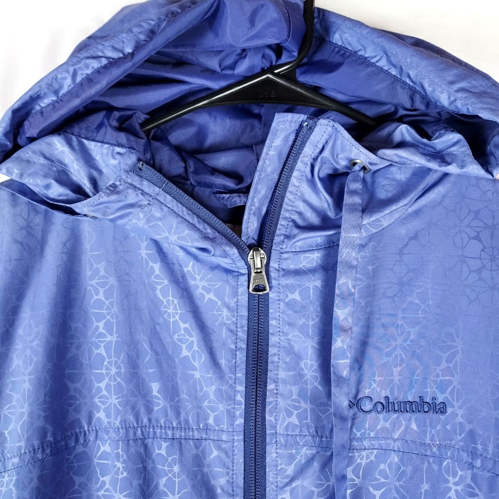 Vintage Columbia Windbreaker Jacket Hooded Womens Purple Full Zip Lightweight Nylon Softshell Mid-Length Size M / US 6-8 / IT 42-44 - 4 Thumbnail