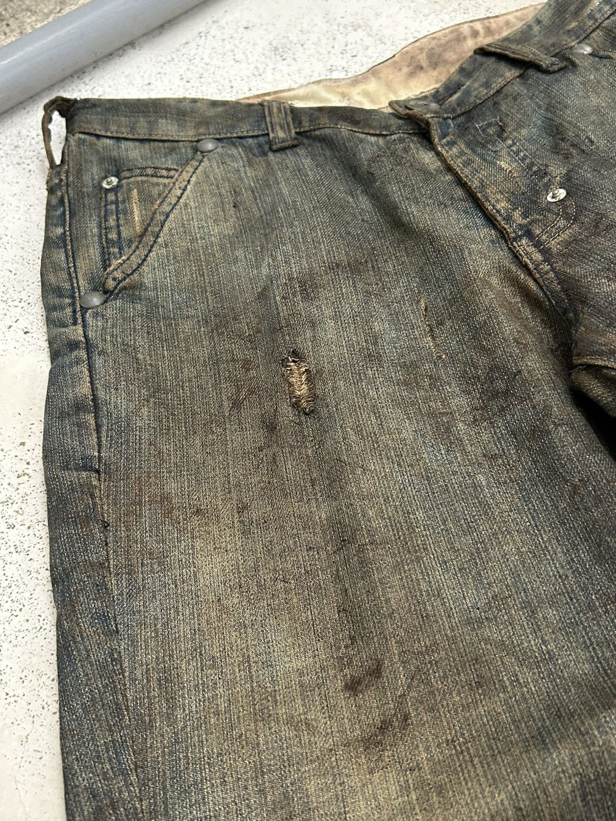Hysteric Glamour Vintage R/H Baggy Flare Mud Washed Dirty Distressed Uruboro Size US 31 - 9 Thumbnail